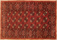Antiker Turkestanischer Teppich, in kleinem Größen, mit wiederkehrendem Design