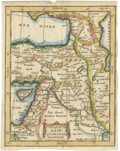 Antique Turkey in Asia Map with Cyprus and the Holy Land, circa 1760