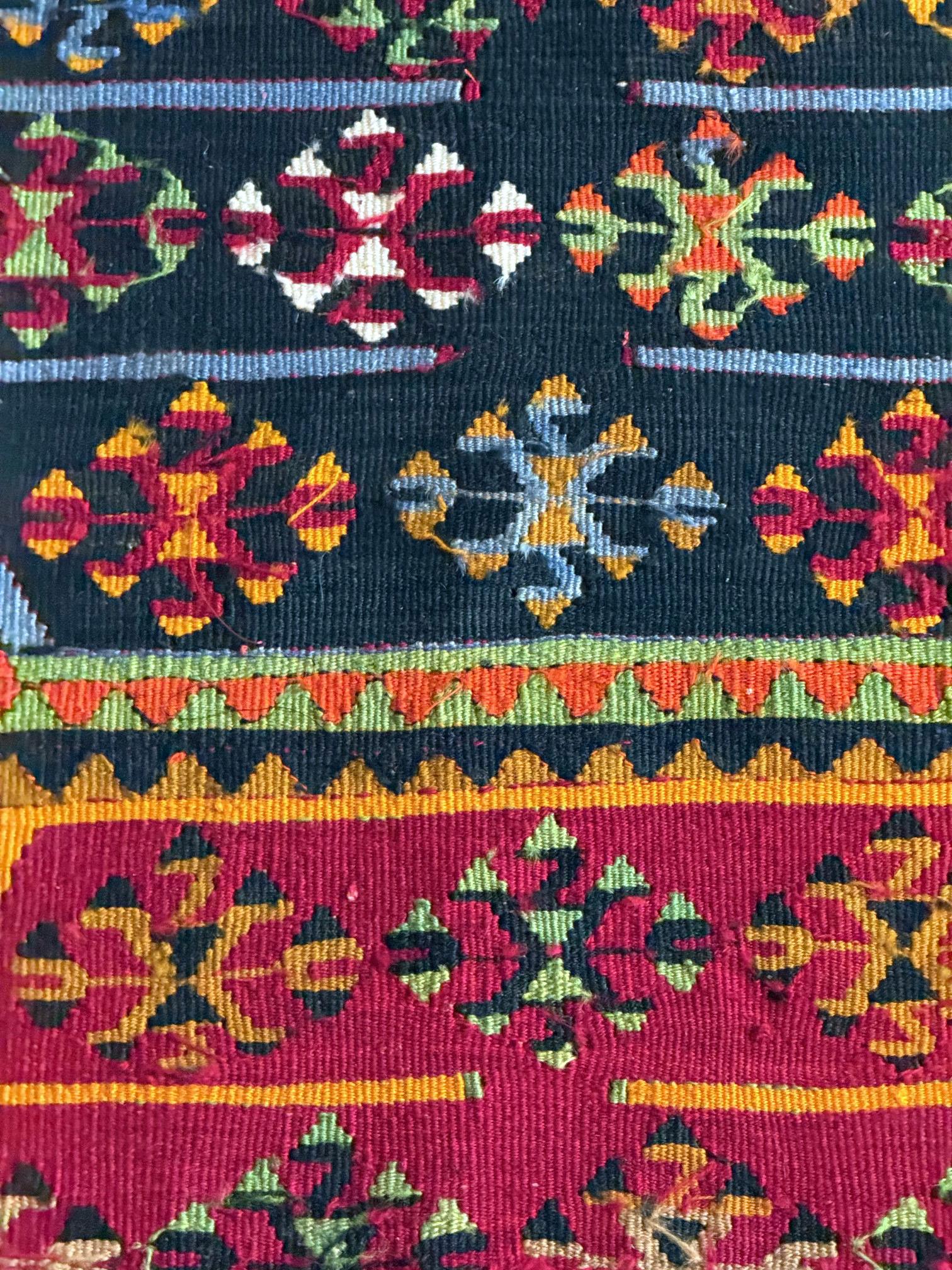 Antique Turkish Anatolian Kilim Rug of Matrimony For Sale 12
