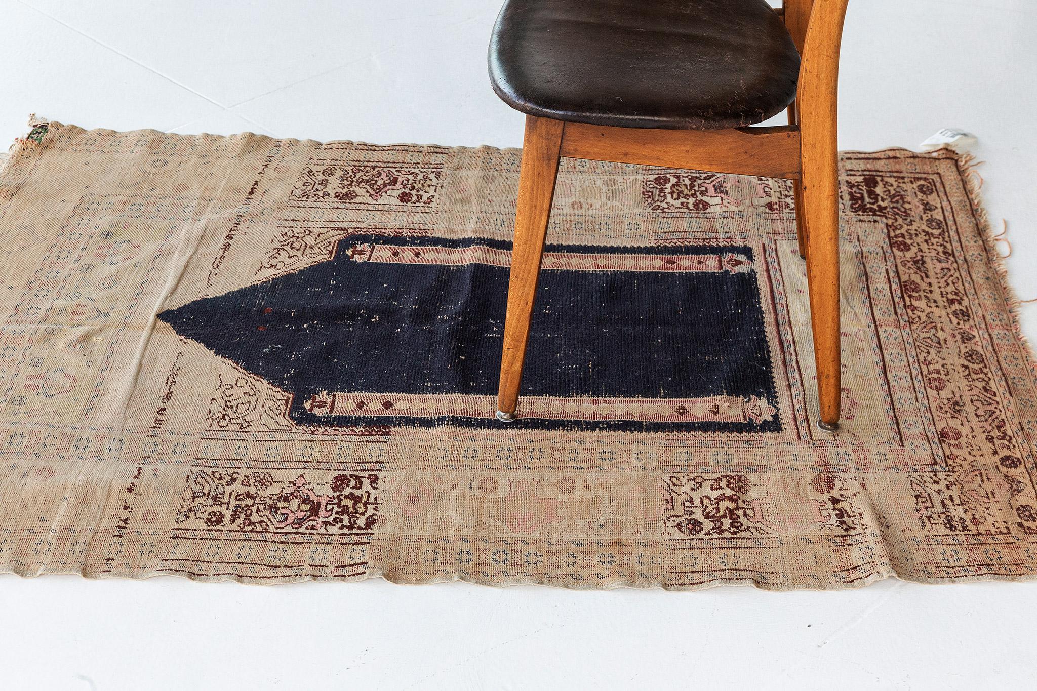 Antique Turkish Anatolian Prayer Rug In Fair Condition For Sale In WEST HOLLYWOOD, CA