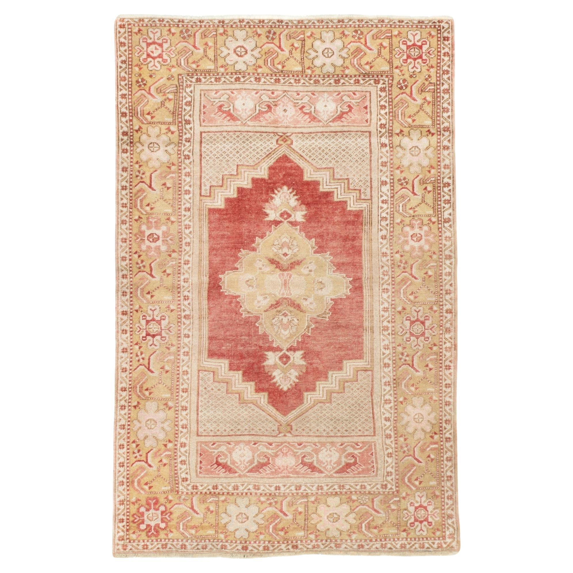 Antique Turkish Anatolian Rug 3'4'' x 5'3''