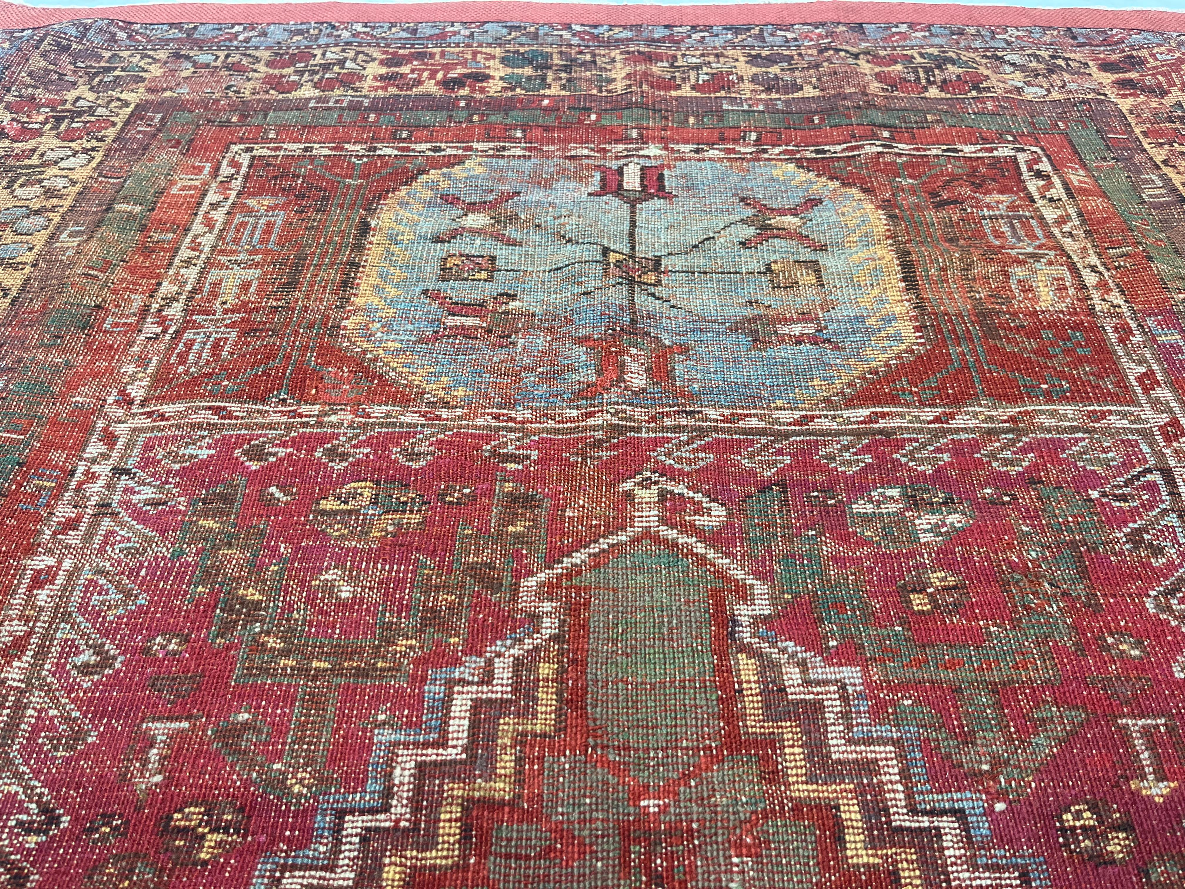 Antiker türkischer anatolischer Teppich 3'9