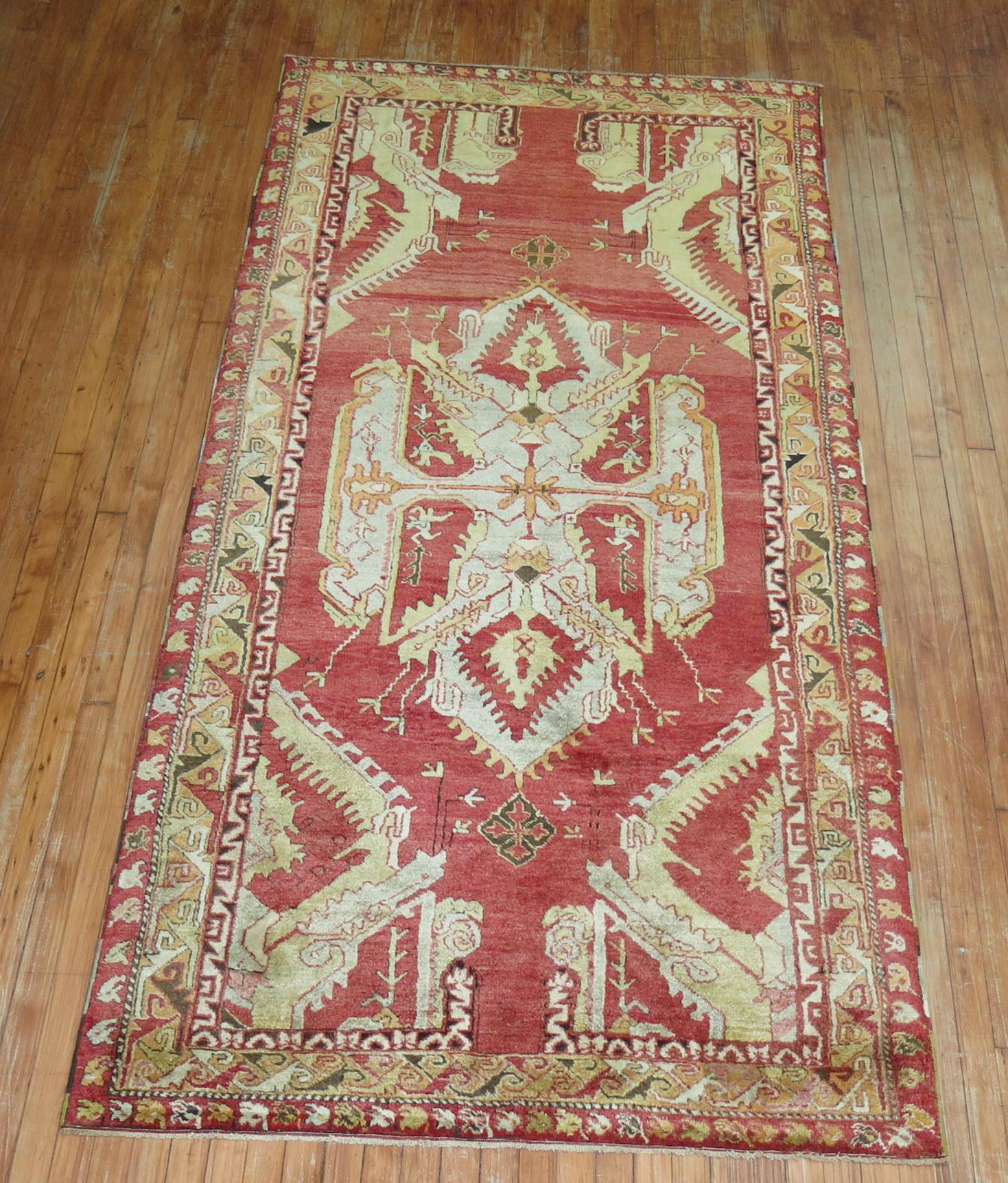 Greco-romano Tappeto Zabihi Collection Rosso Antico Turco Anatolico Oushak in vendita