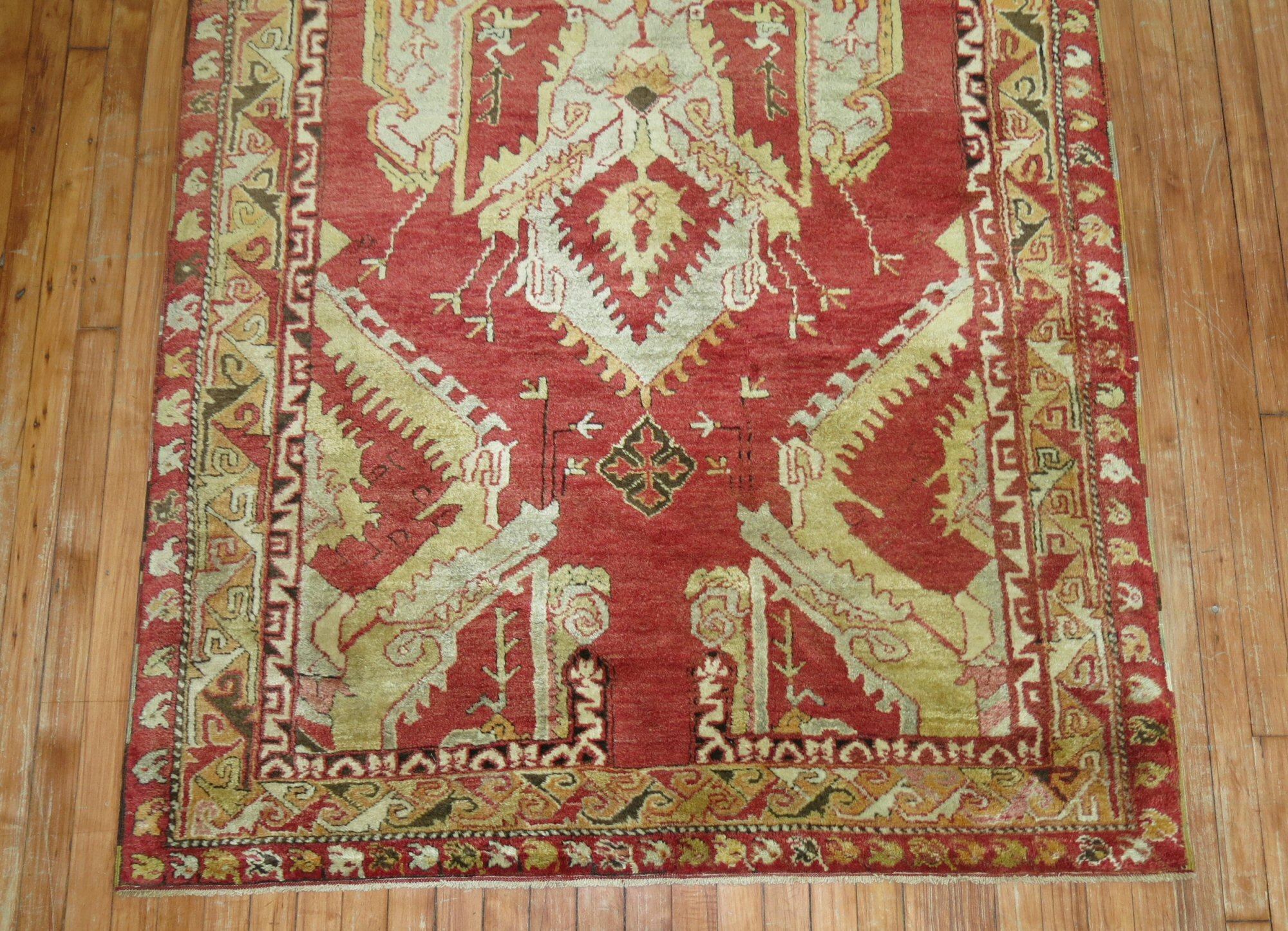 Tappeto Zabihi Collection Rosso Antico Turco Anatolico Oushak In condizioni buone in vendita a New York, NY