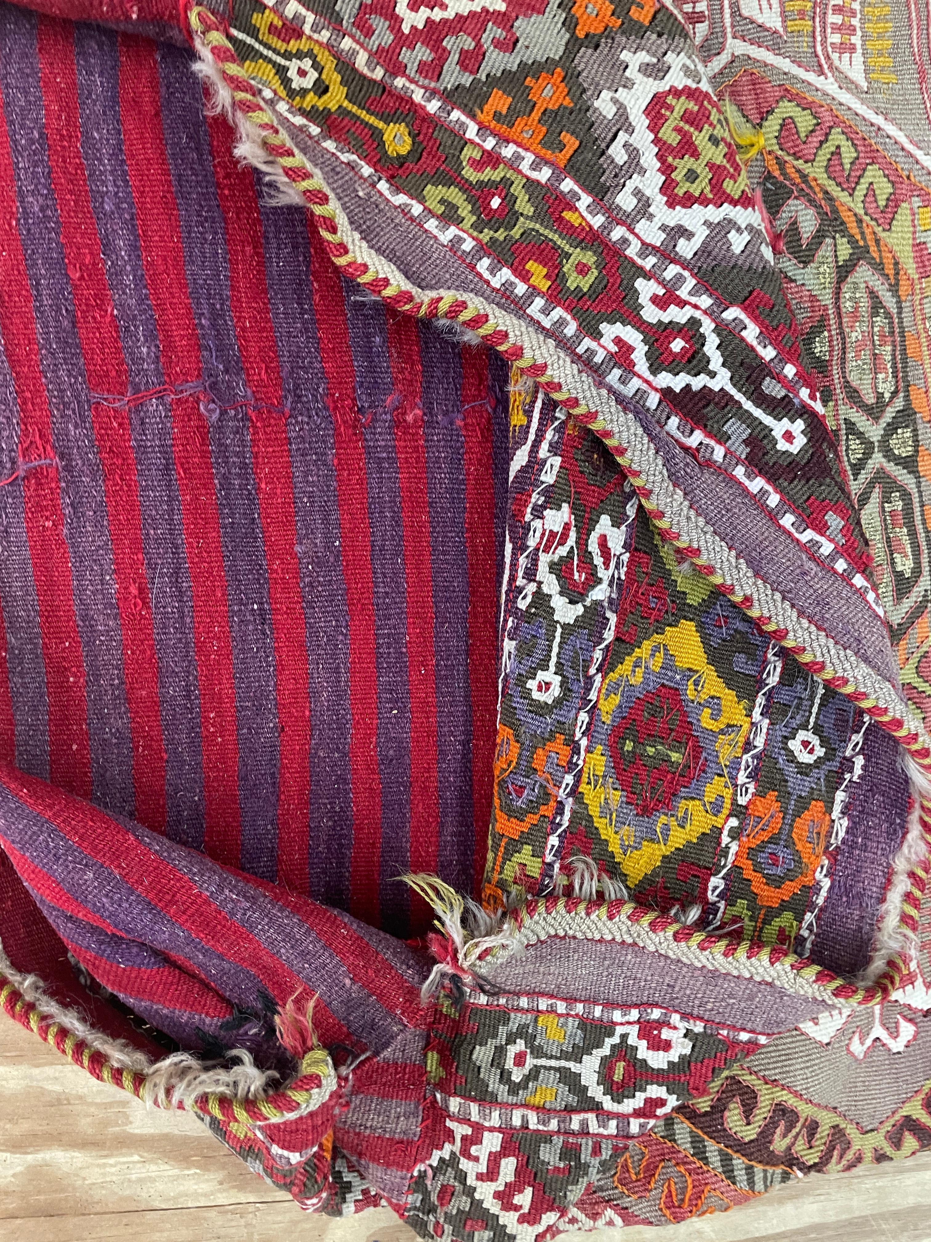 Wool Antique Turkish Anatolian Saddle Bag For Sale