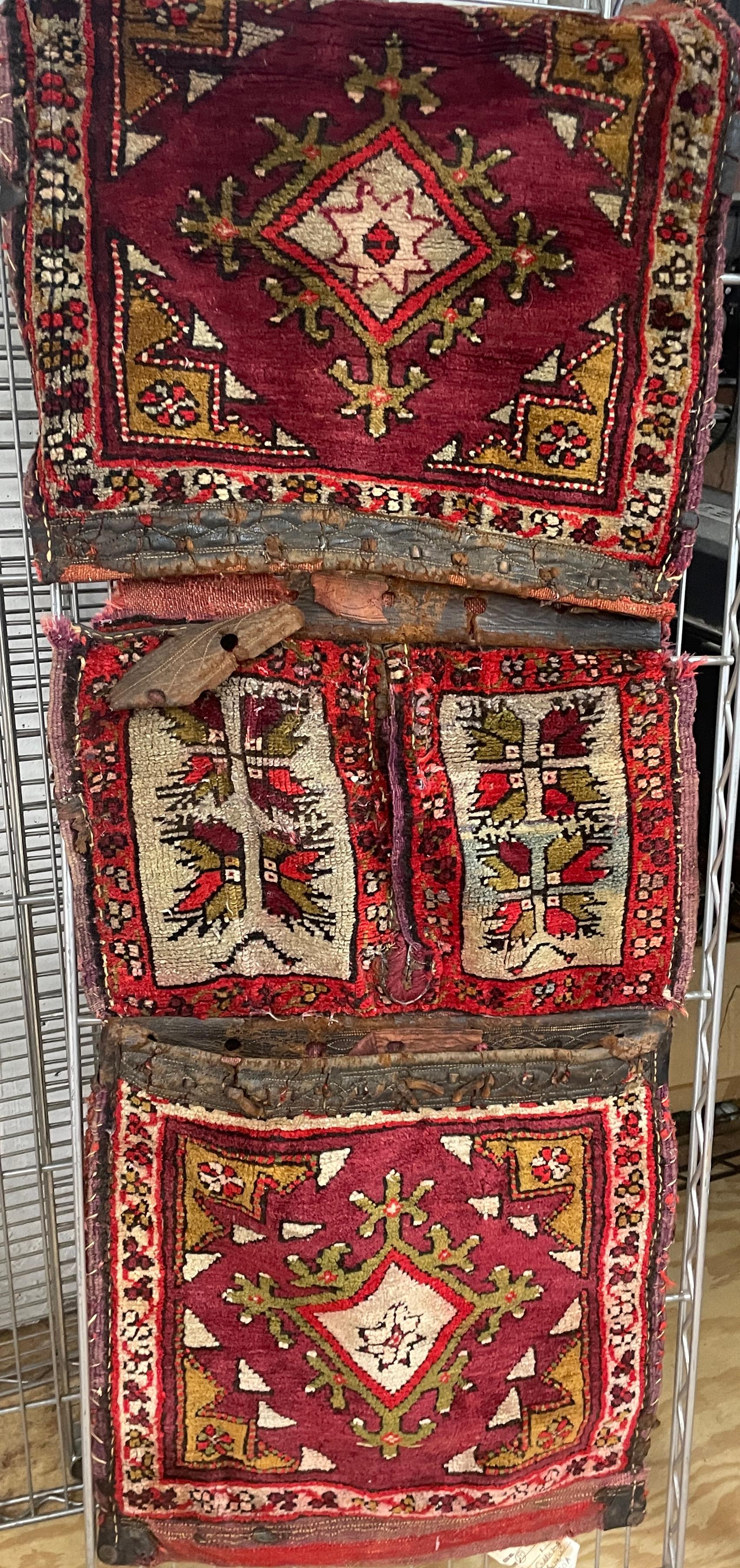 Persian Antique Turkish Anatolian Saddle Bag, Possible Eighteen century For Sale