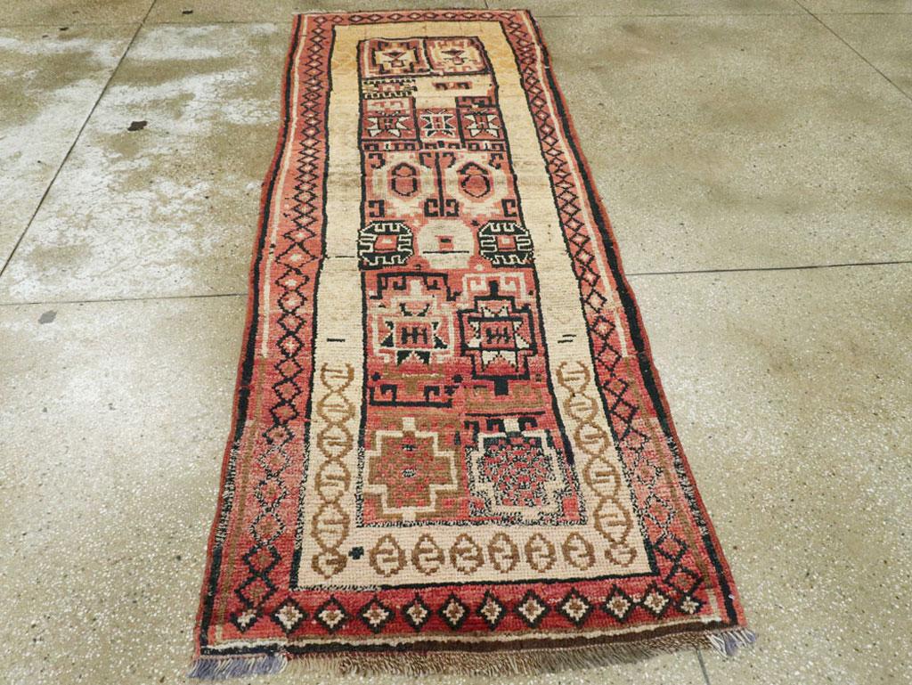 Hand-Knotted Antique Turkish Anatolian Tribal Rug For Sale