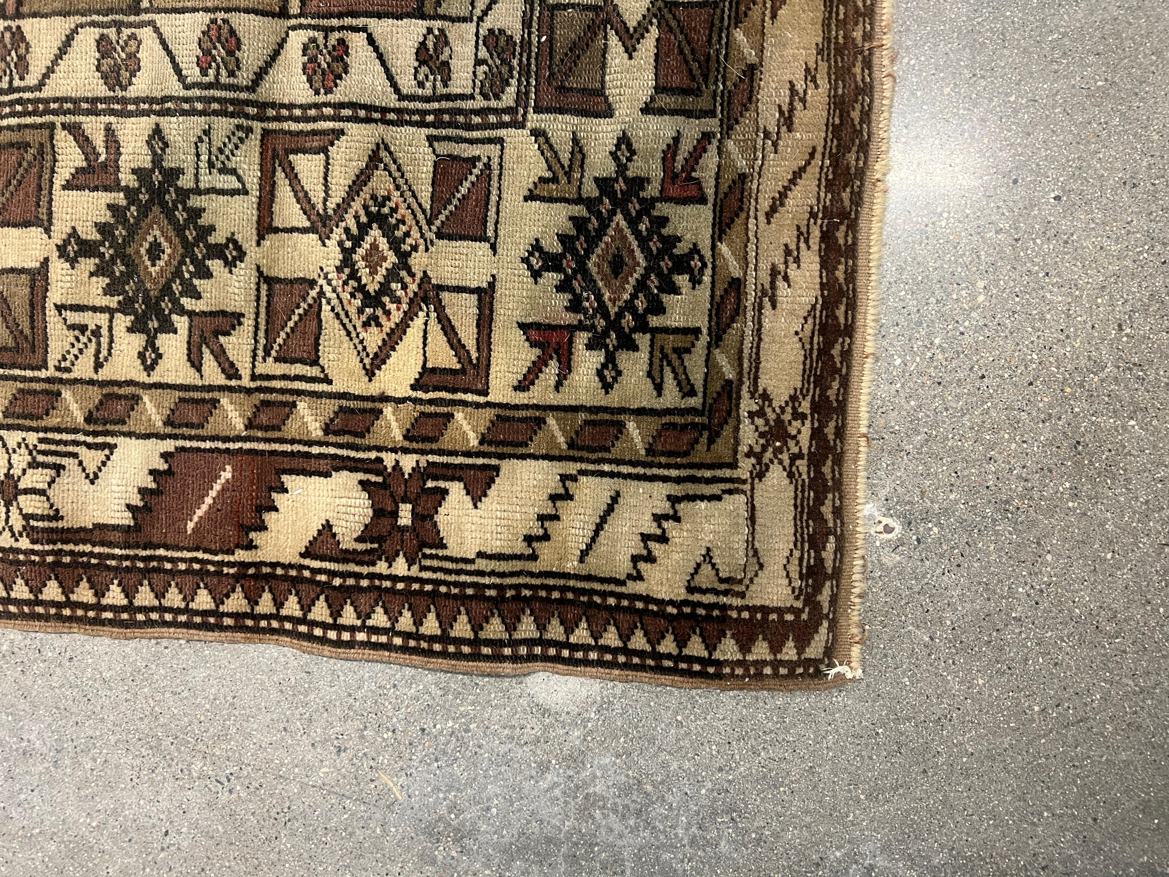 Antique Turkish Anatolian Wool Rug or Carpet 
7'3