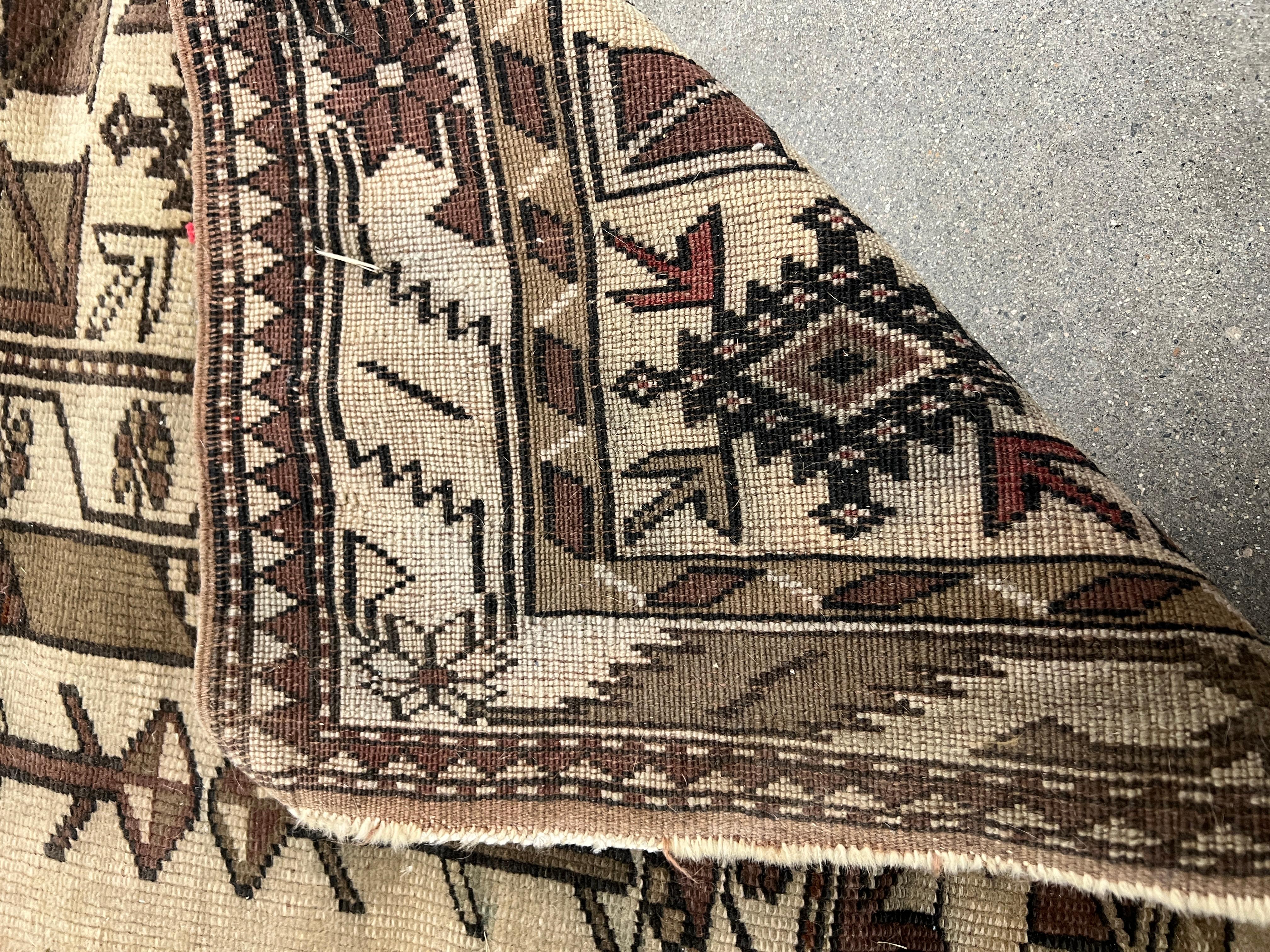 20th Century Antique Turkish Anatolian Wool Rug or Carpet  7'3