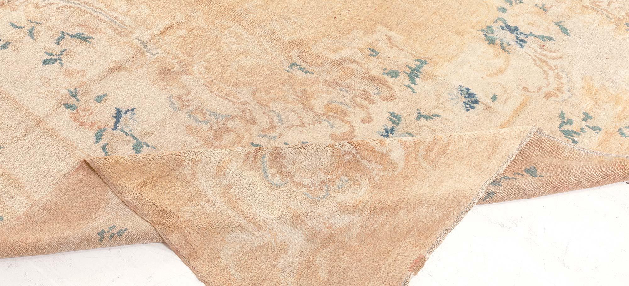 20th Century Antique Turkish Angora Oushak Floral Mohair Rug For Sale