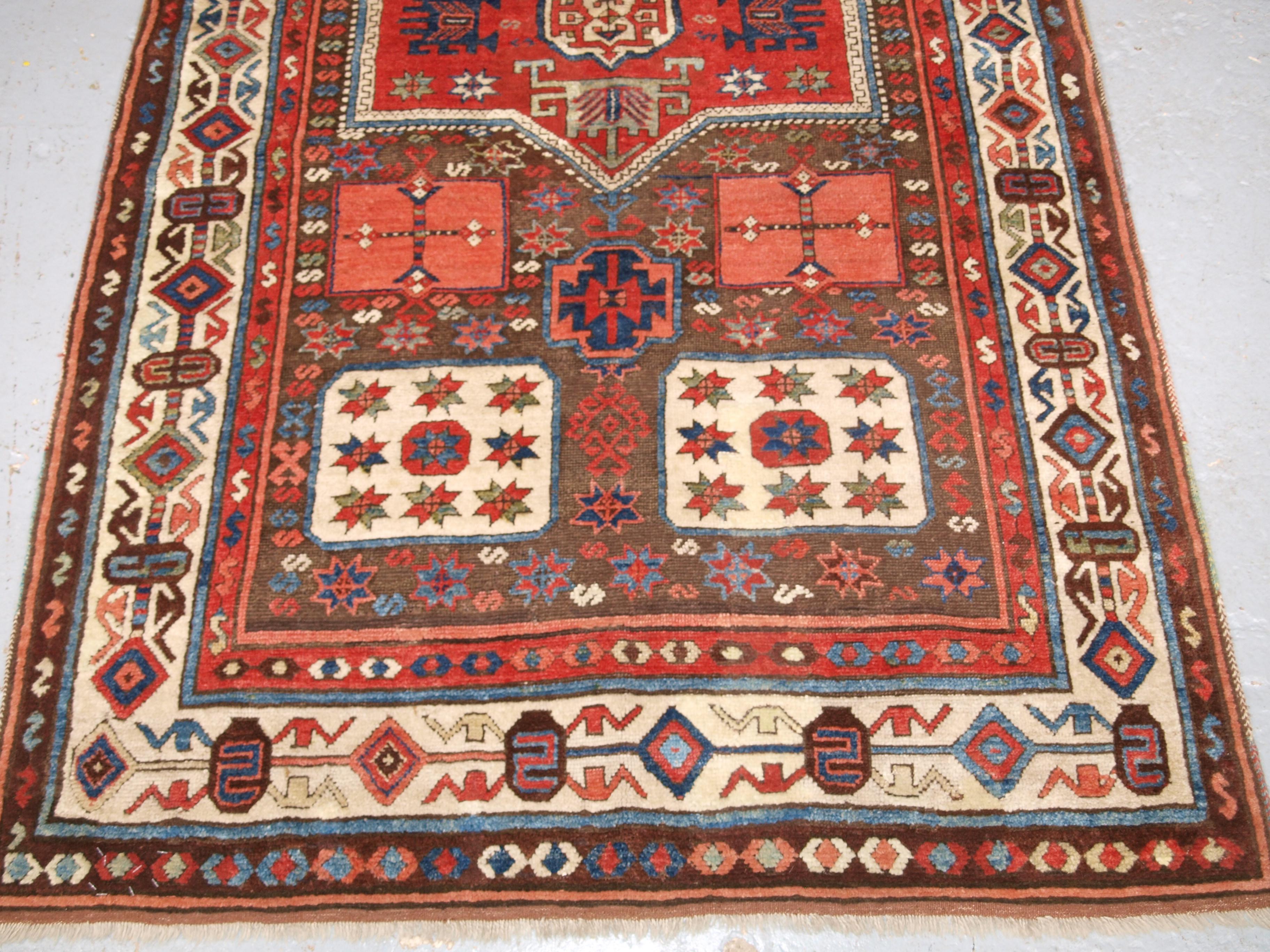 Tissé à la main Ancien tapis turc antique d'antiquités au design rare en vente