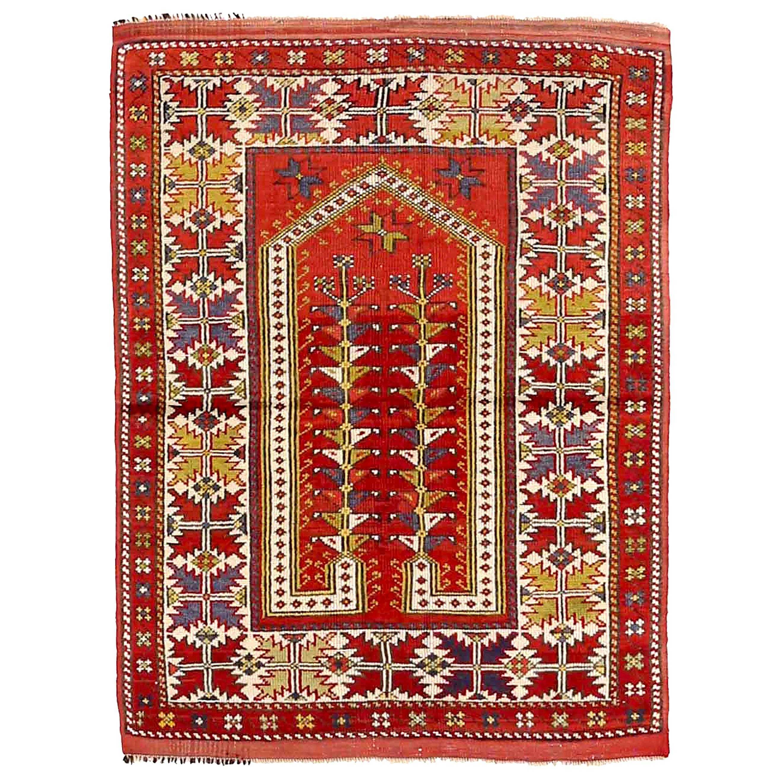 Antiker türkischer Teppich im Oushak-Design