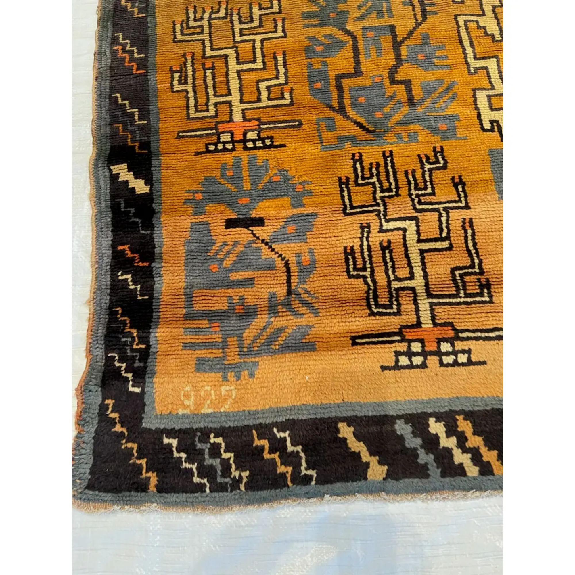 Alfombra antigua turca Art Deco 9'0'' X 5'6'' Art Decó en venta