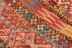 Antique Turkish Bag Textile, Vibrant Geometric Tribal Patterns - Rug & Kilim