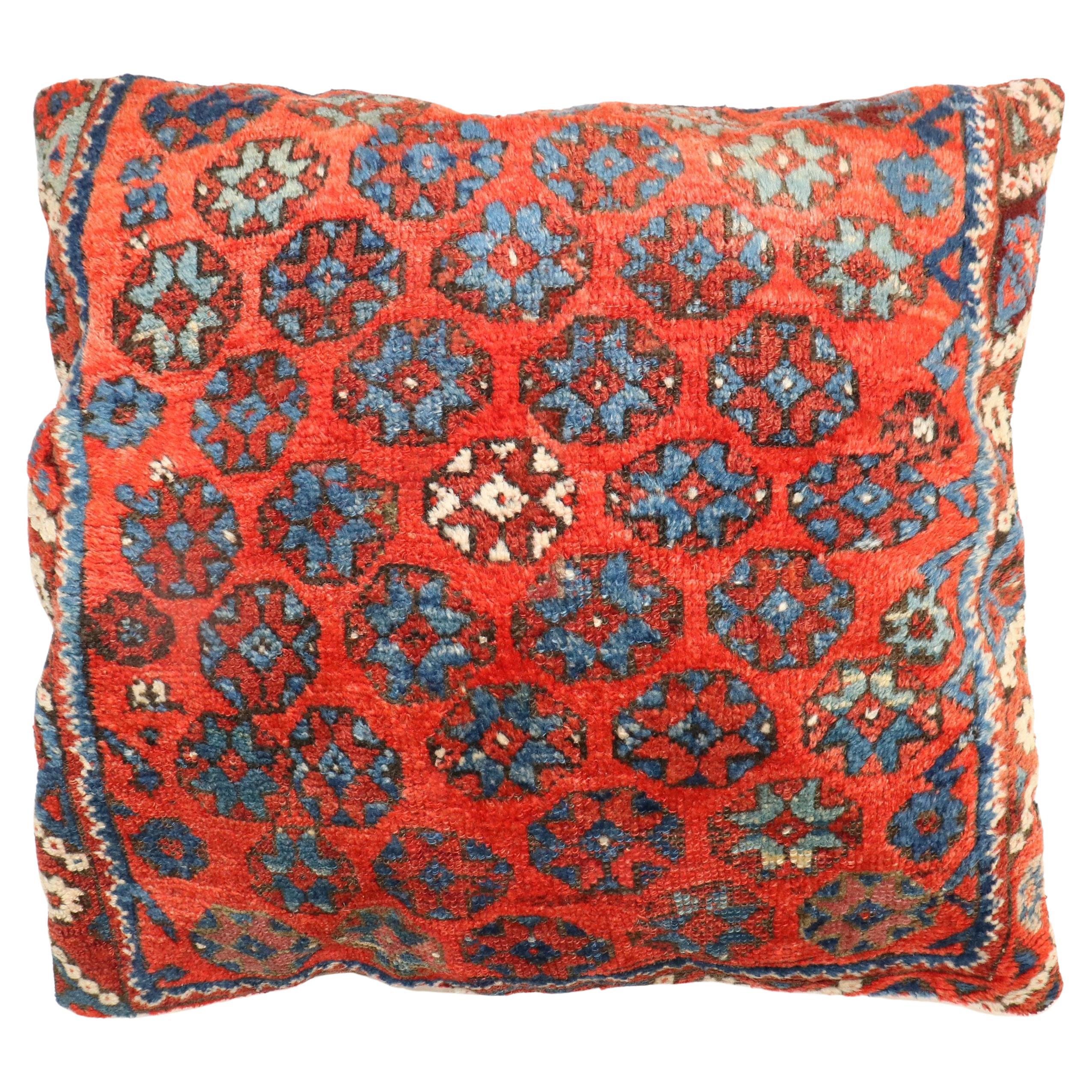 Antique Turkish Bergama Large Floor Pillow For Sale