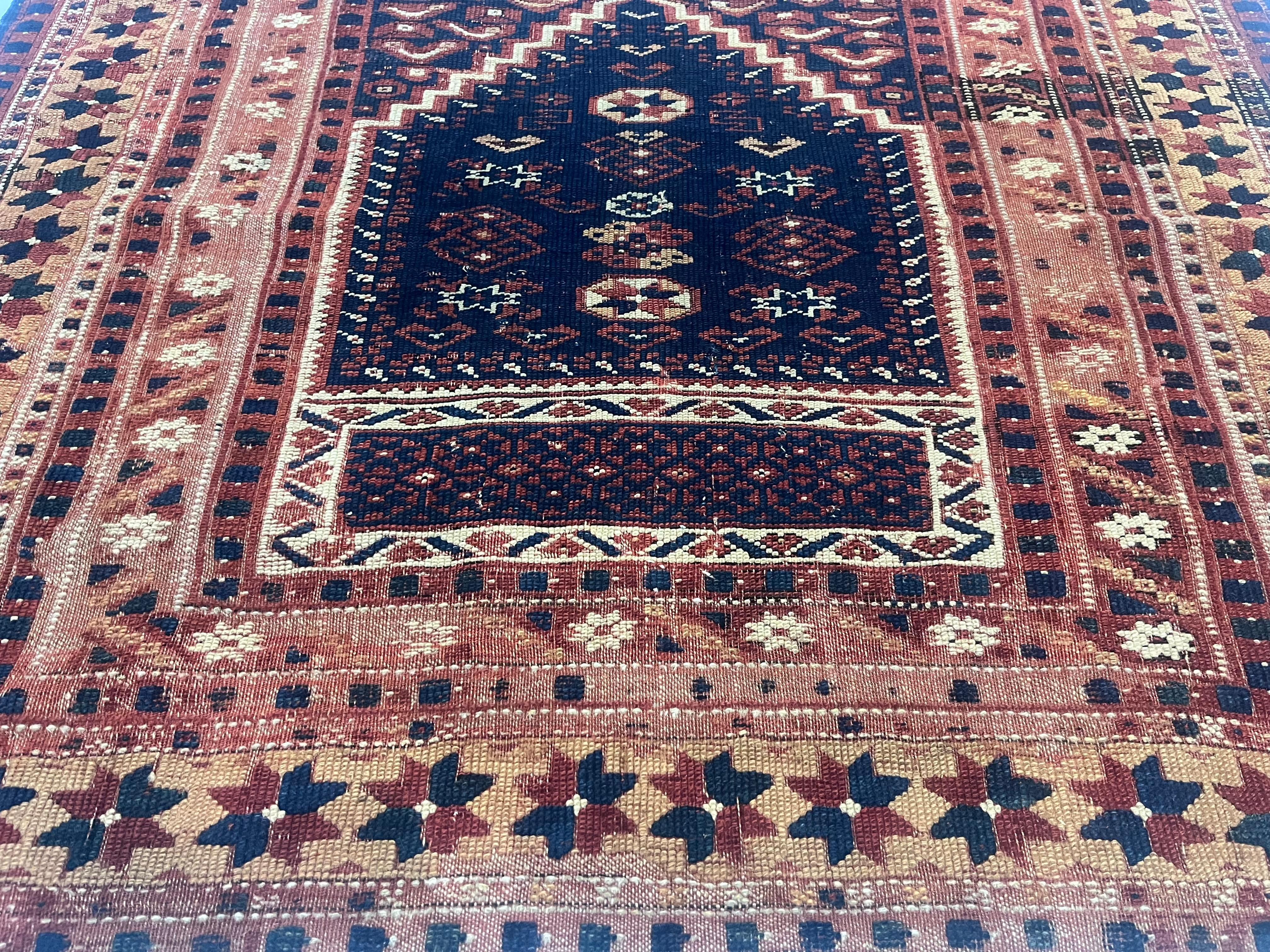 XIXe siècle Tapis turc antique Bergama 3'5