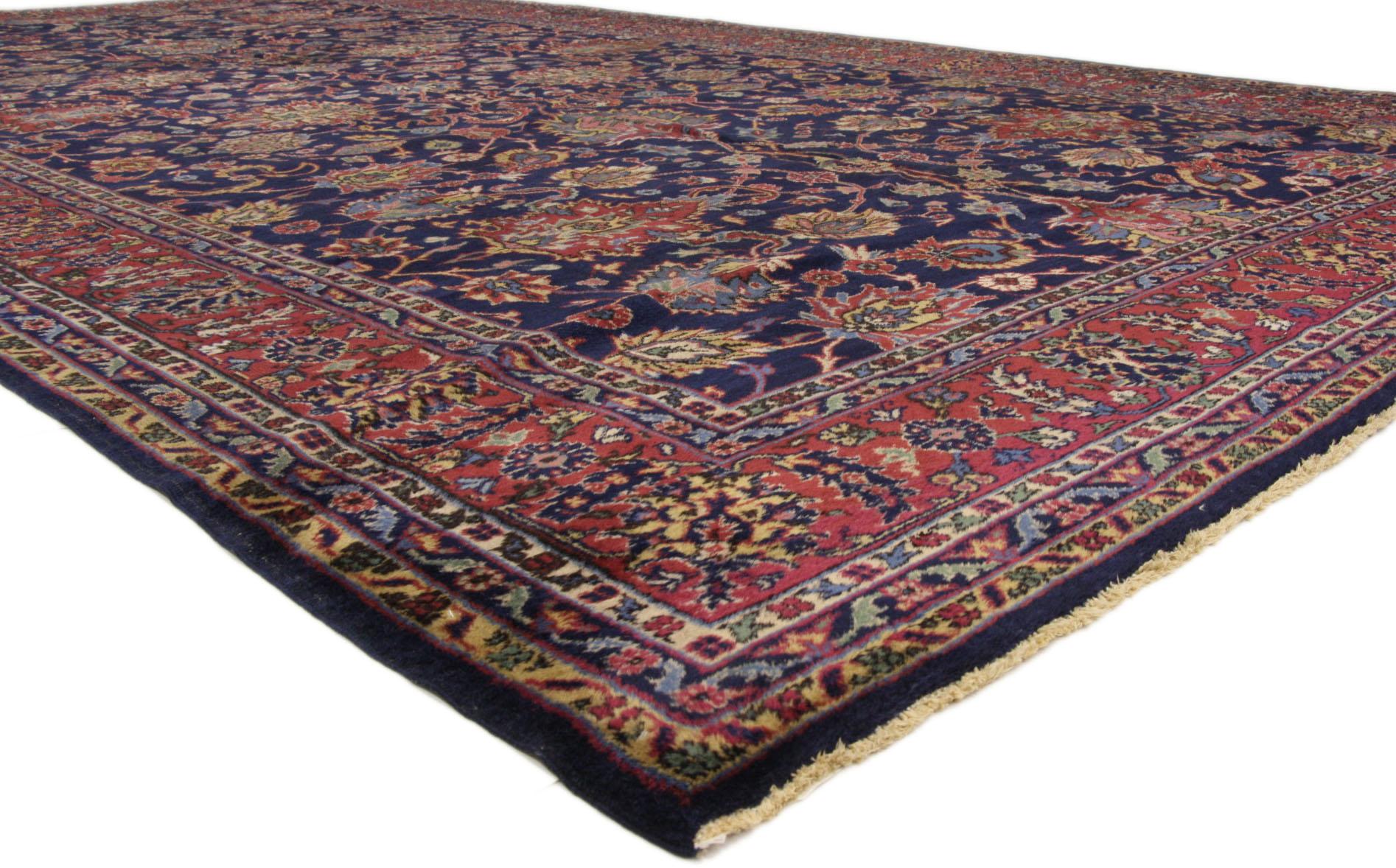 72041 Antique Turkish Sparta Rug with Old World French Chateau Style 09'02 X 16'10. With its beguiling beauty and refined elegance, this hand-knotted wool antique Turkish Sparta rug will take on a curated lived-in look that feels timeless while