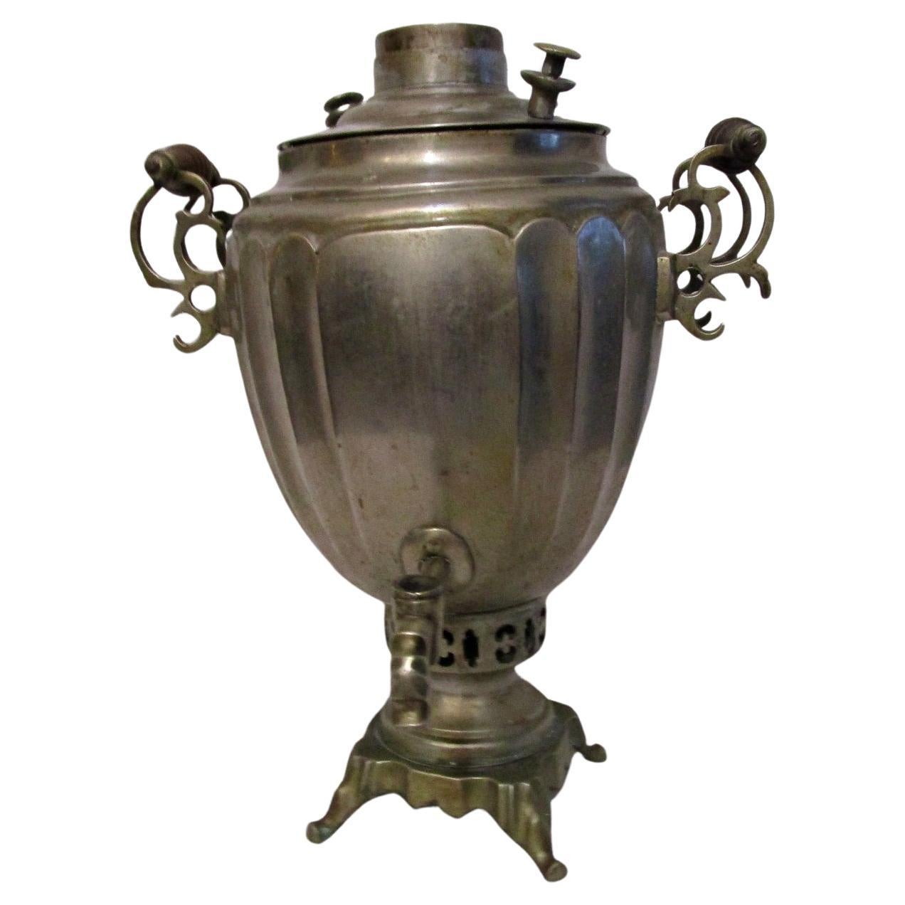 Antique Turkish Brass Samovar, Ottoman Style, Late 19th–Early 20th Century