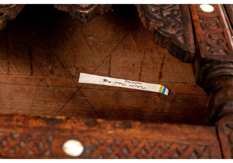 Antique Turkish Carved and Inlaid Side Table at 1stDibs turkish side