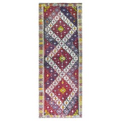 Kilim turc/caucasien ancien, 5'2" x 15'