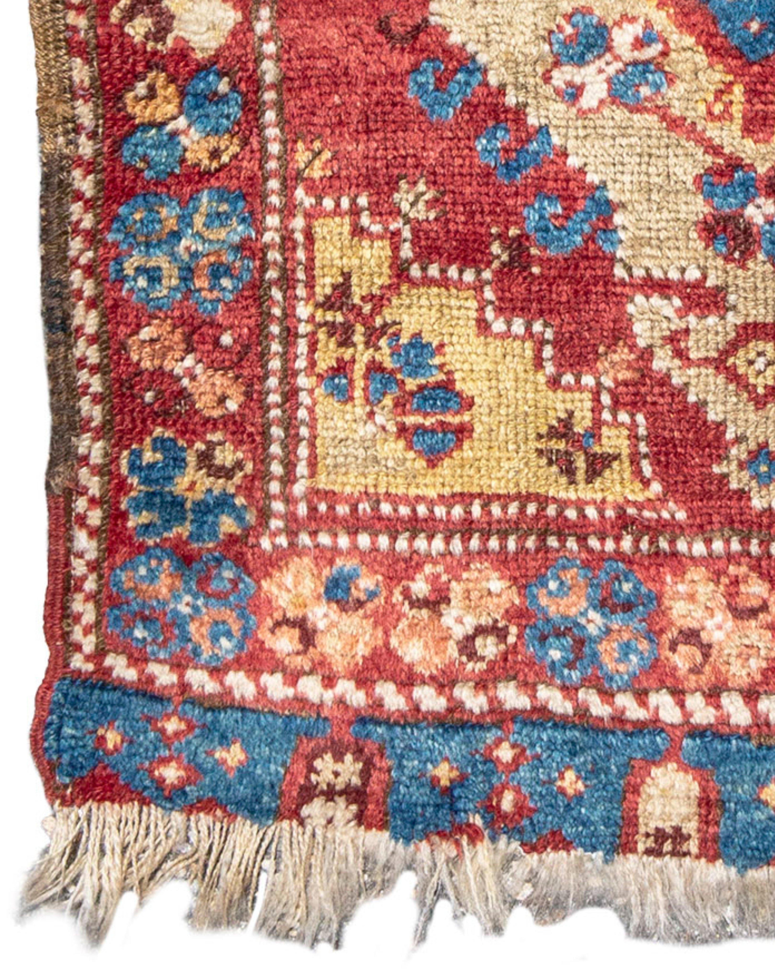 Wool Antique Turkish Dazghiri Yastik Rug, 19th Century For Sale