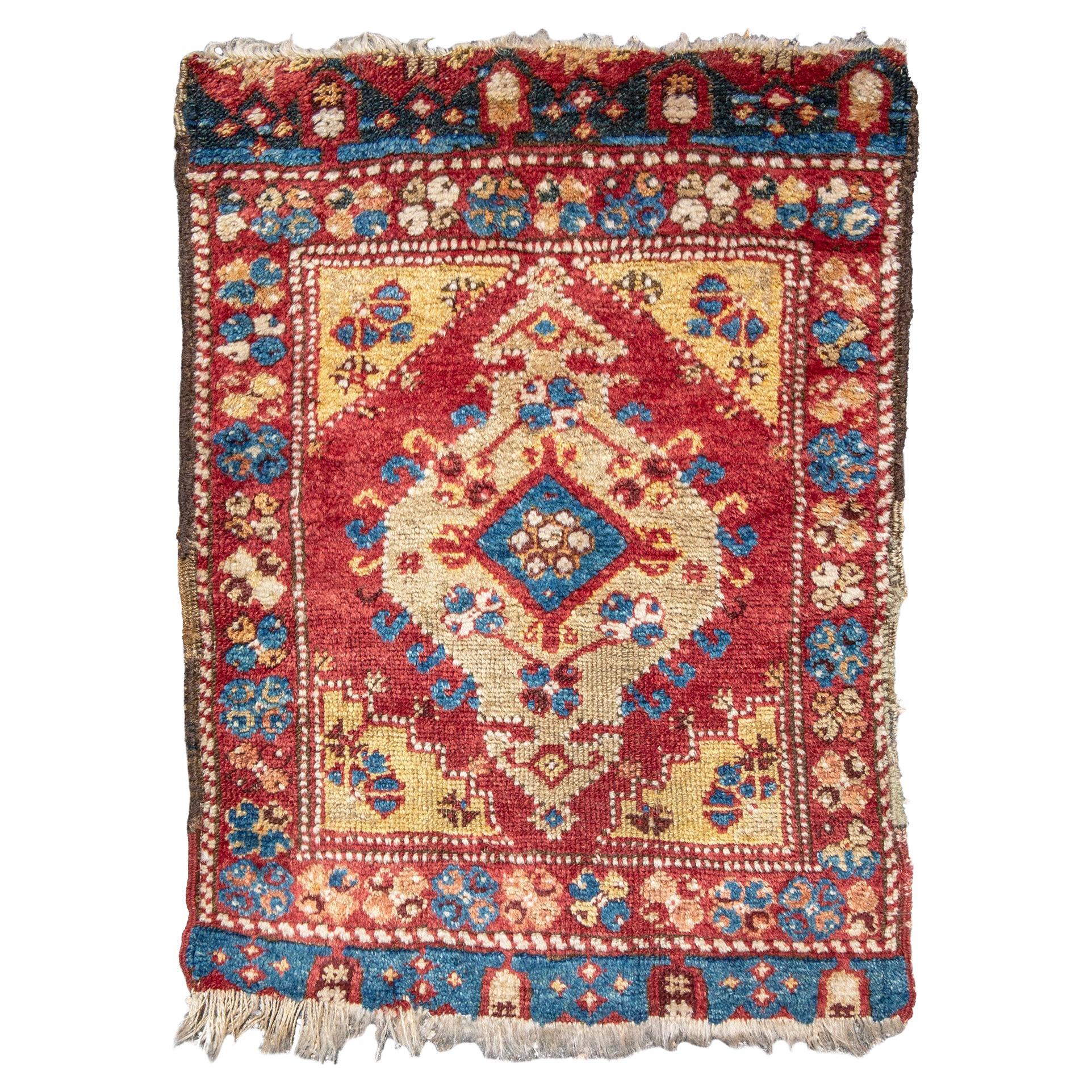 Ancien tapis turc Dazghiri Yastik, 19e siècle