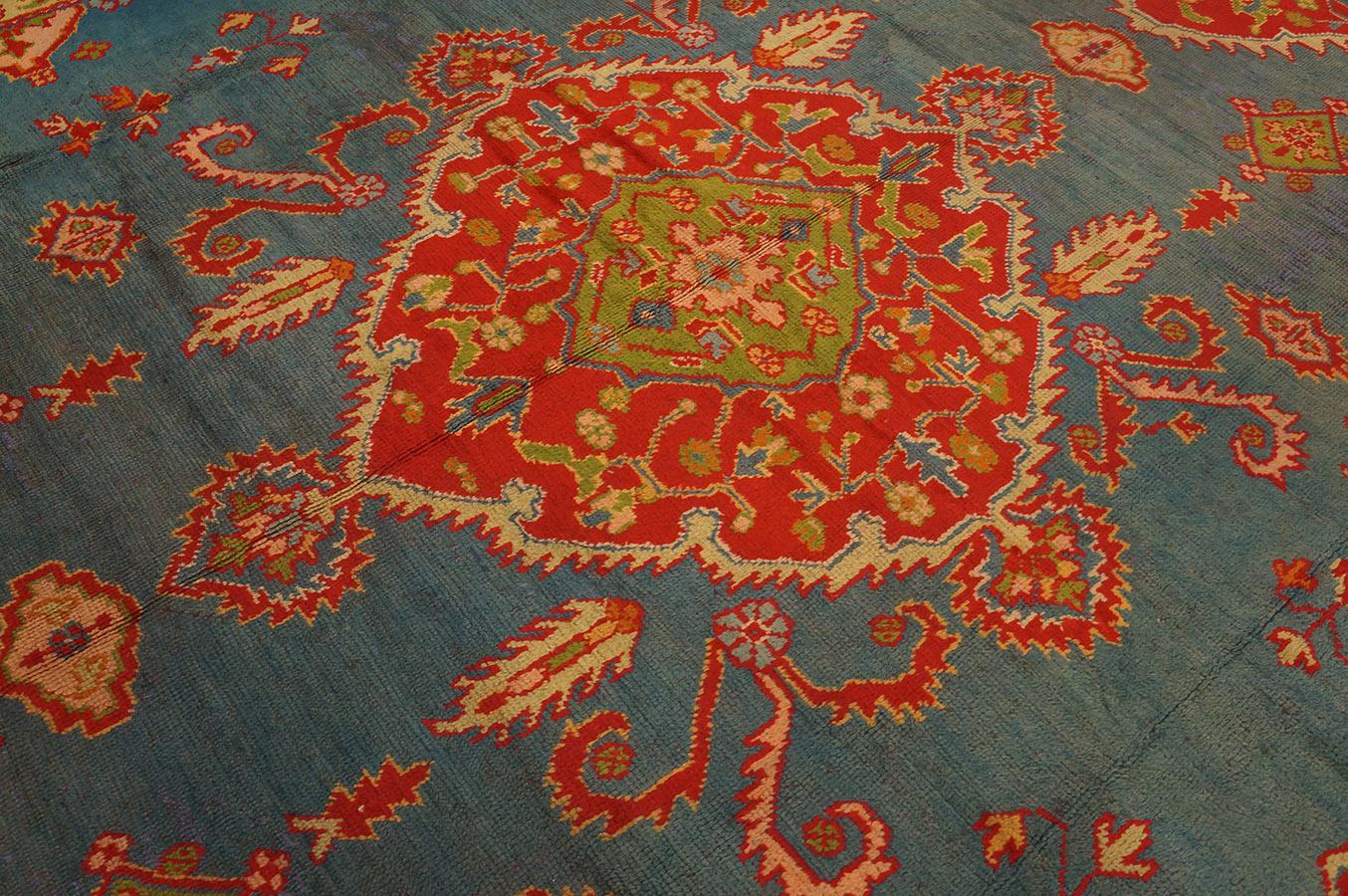 Late 19th Century Turkish Oushak Carpet ( 11' 2'' x 13' 1'' - 340 x 398 cm ) For Sale 7