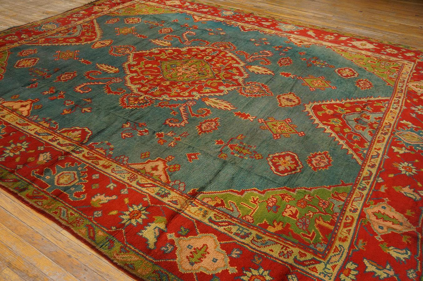 Late 19th Century Turkish Oushak Carpet ( 11' 2'' x 13' 1'' - 340 x 398 cm ) For Sale 8