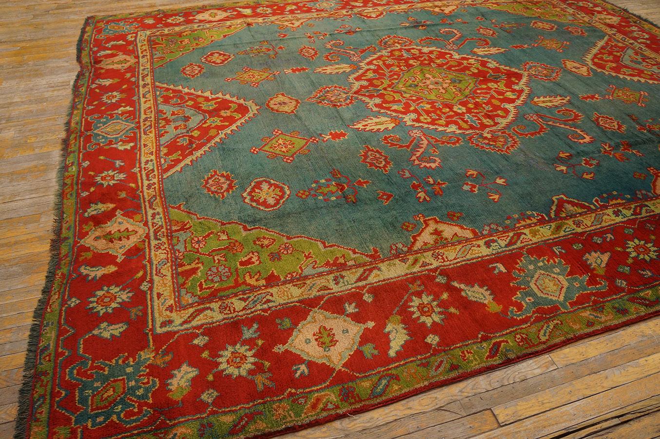 Late 19th Century Turkish Oushak Carpet ( 11' 2'' x 13' 1'' - 340 x 398 cm ) For Sale 9