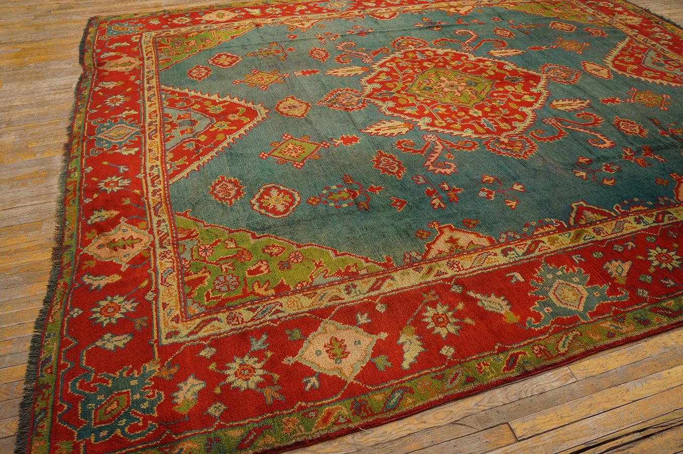 Türkischer Oushak-Teppich des späten 19. Jahrhunderts ( 11' 2'' x 13' 1'' - 340 x 398 cm) im Angebot 7