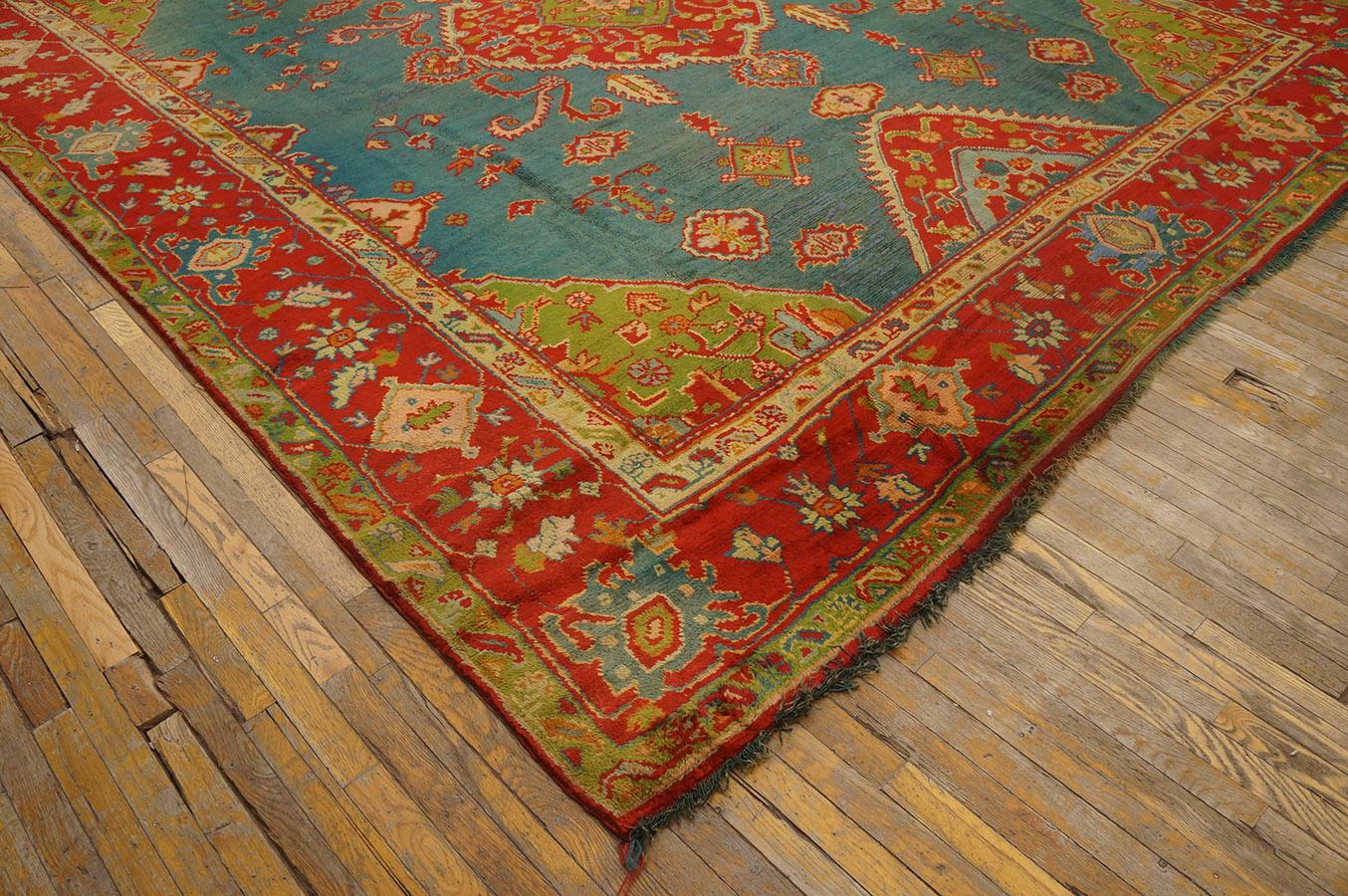 Late 19th Century Turkish Oushak Carpet ( 11' 2'' x 13' 1'' - 340 x 398 cm ) For Sale 10