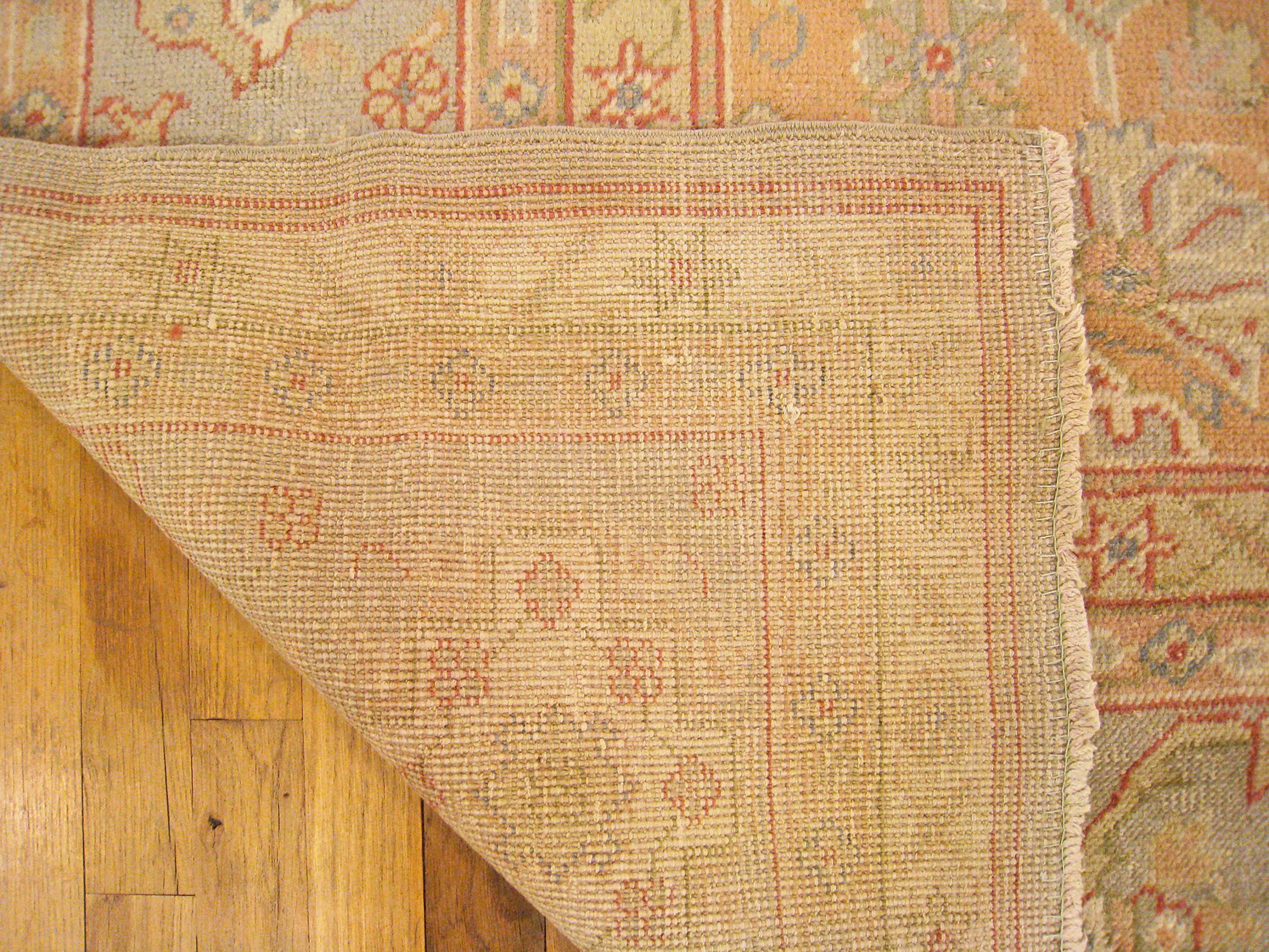 Antique Turkish Decorative Oriental Oushak Rug in Room Size For Sale 6