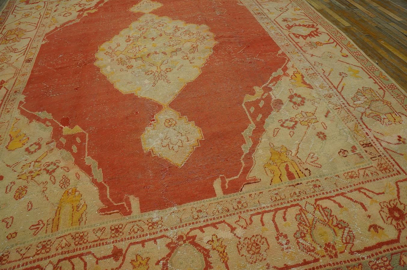 Late 19th Century Early 20th Century Turkish Oushak Carpet ( 10' x 13' - 304 x 396 cm )  For Sale
