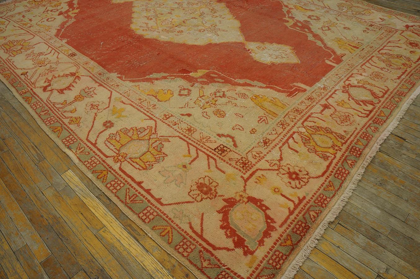 Early 20th Century Turkish Oushak Carpet ( 10' x 13' - 304 x 396 cm )  For Sale 1