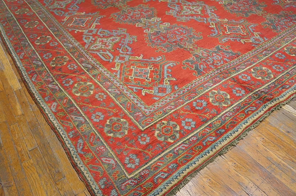 Hand-Knotted Antique Turkish Decorative Oushak Rug For Sale