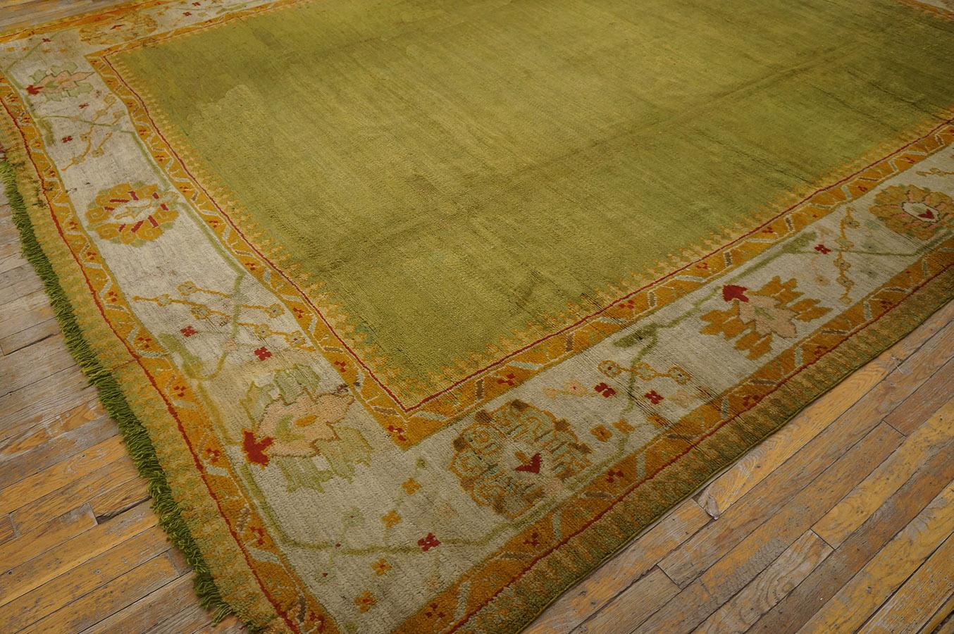 Late 19th Century Turkish Oushak Carpet ( 9' 2'' x 12' 280 x 366 ) For Sale 4