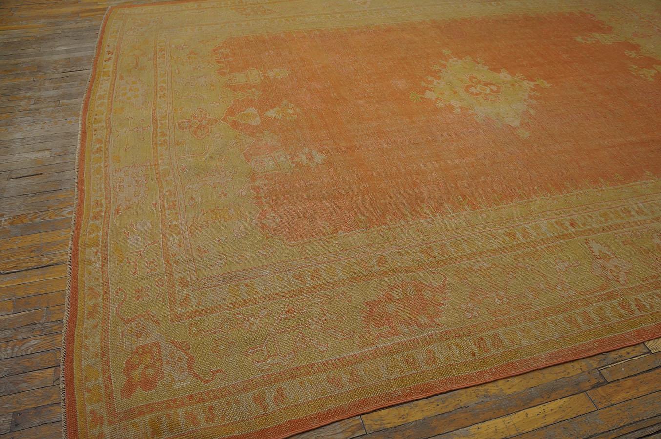 Tappeto Oushak turco della fine del XIX secolo ( 9' 9''x 12' 6'' - 297 x 381 cm ) in vendita 3