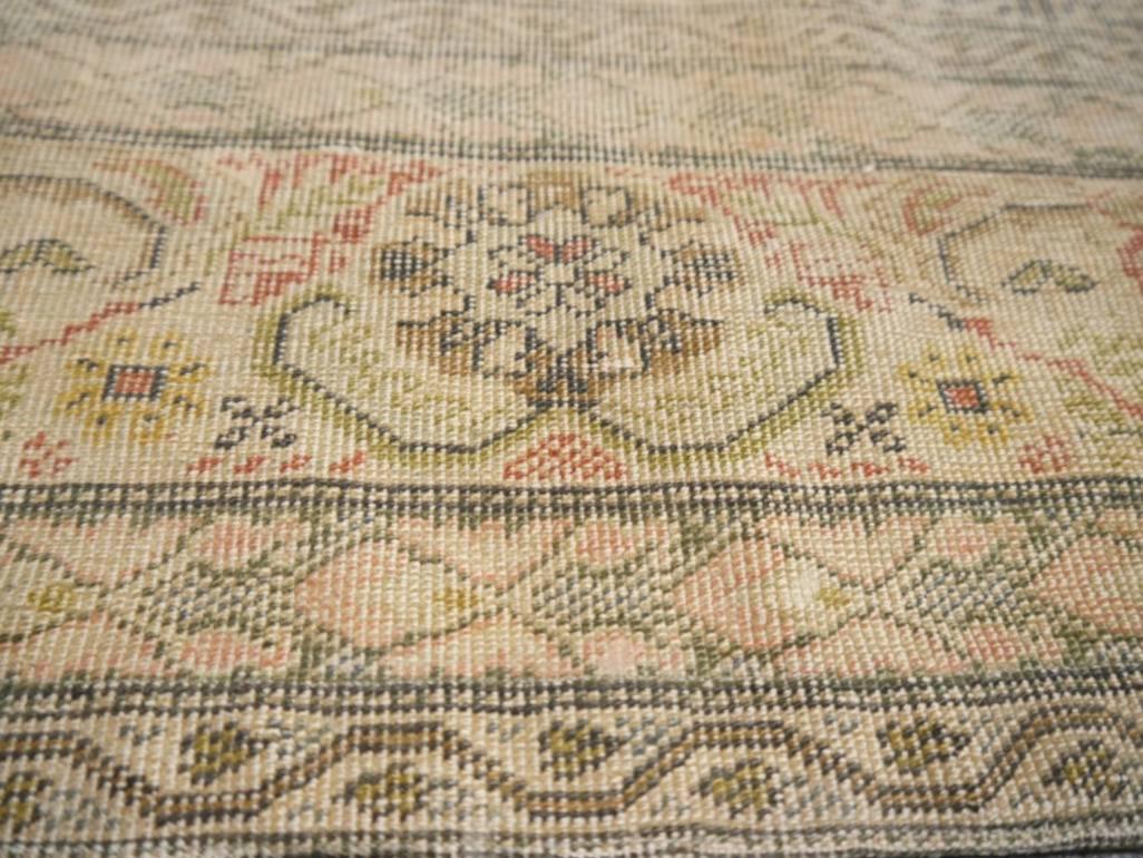 Antique Turkish Distressed Bandirma Silk Prayer Rug 1