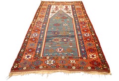 Antique Turkish Erzurum Kilim Sage Green