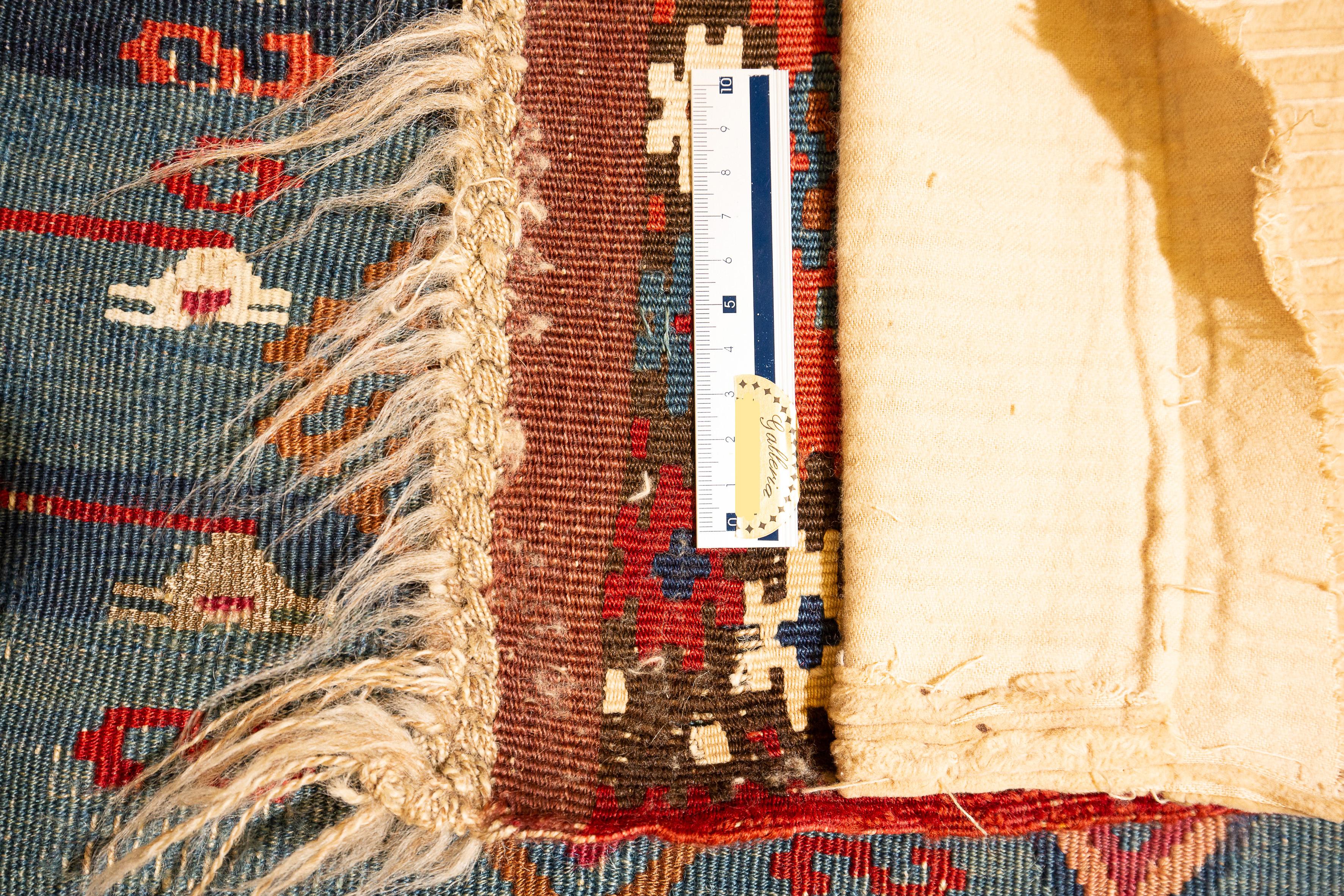 Antiker türkischer Erzurum-Kilim Sage Green im Angebot 1
