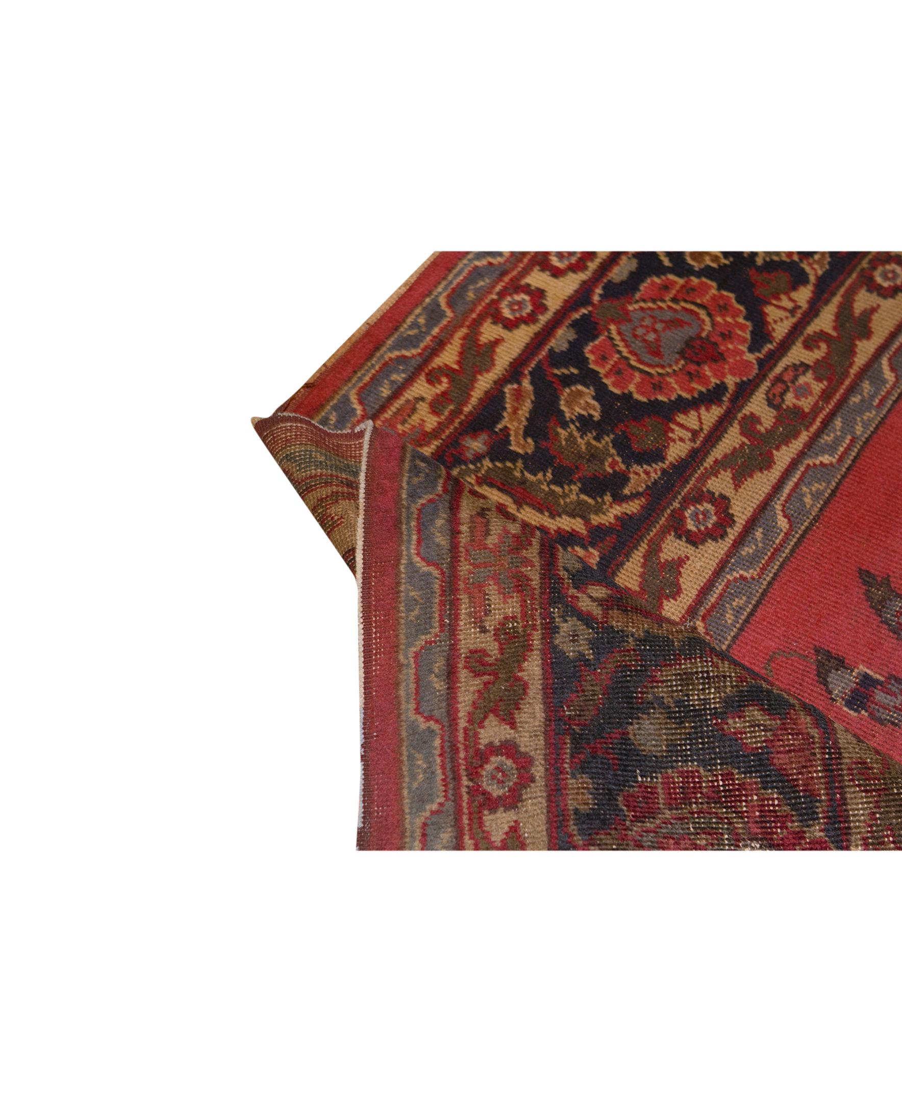 Other Traditional Handwoven Luxury Antique Turkish Red Rug For Sale