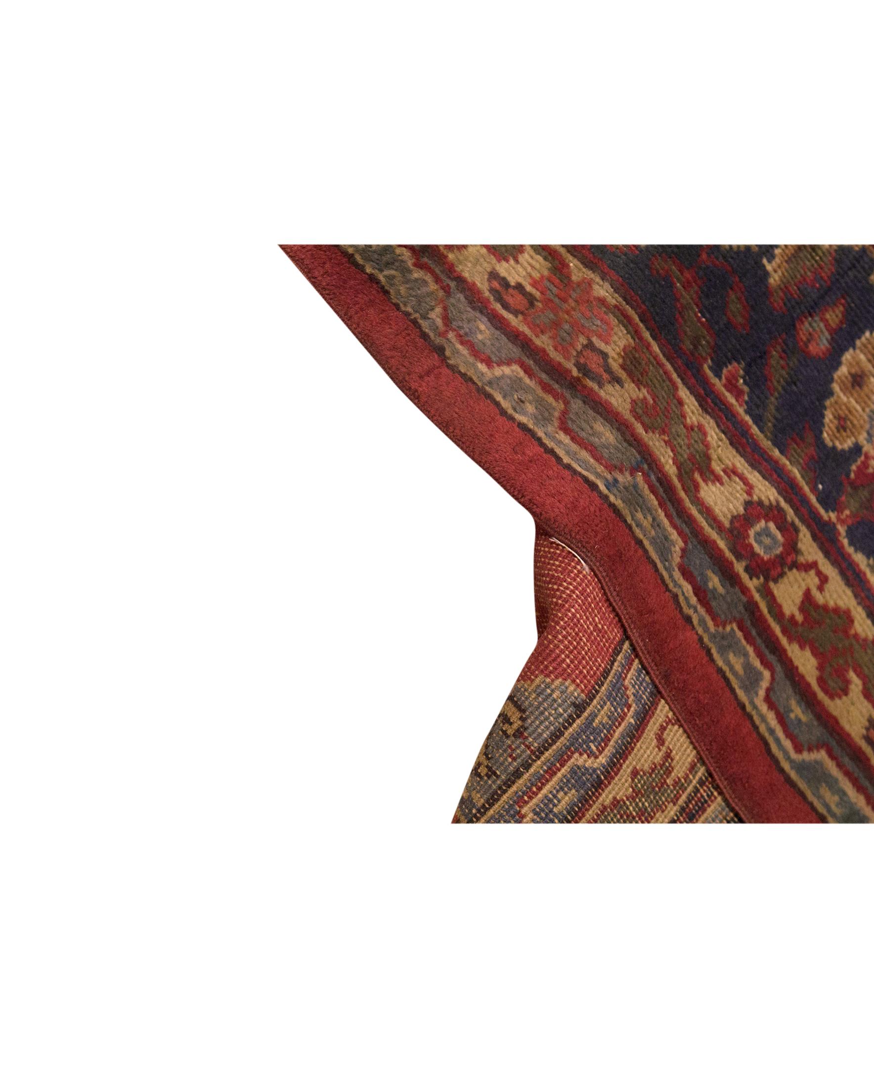 Hand-Woven Traditional Handwoven Luxury Antique Turkish Red Rug For Sale