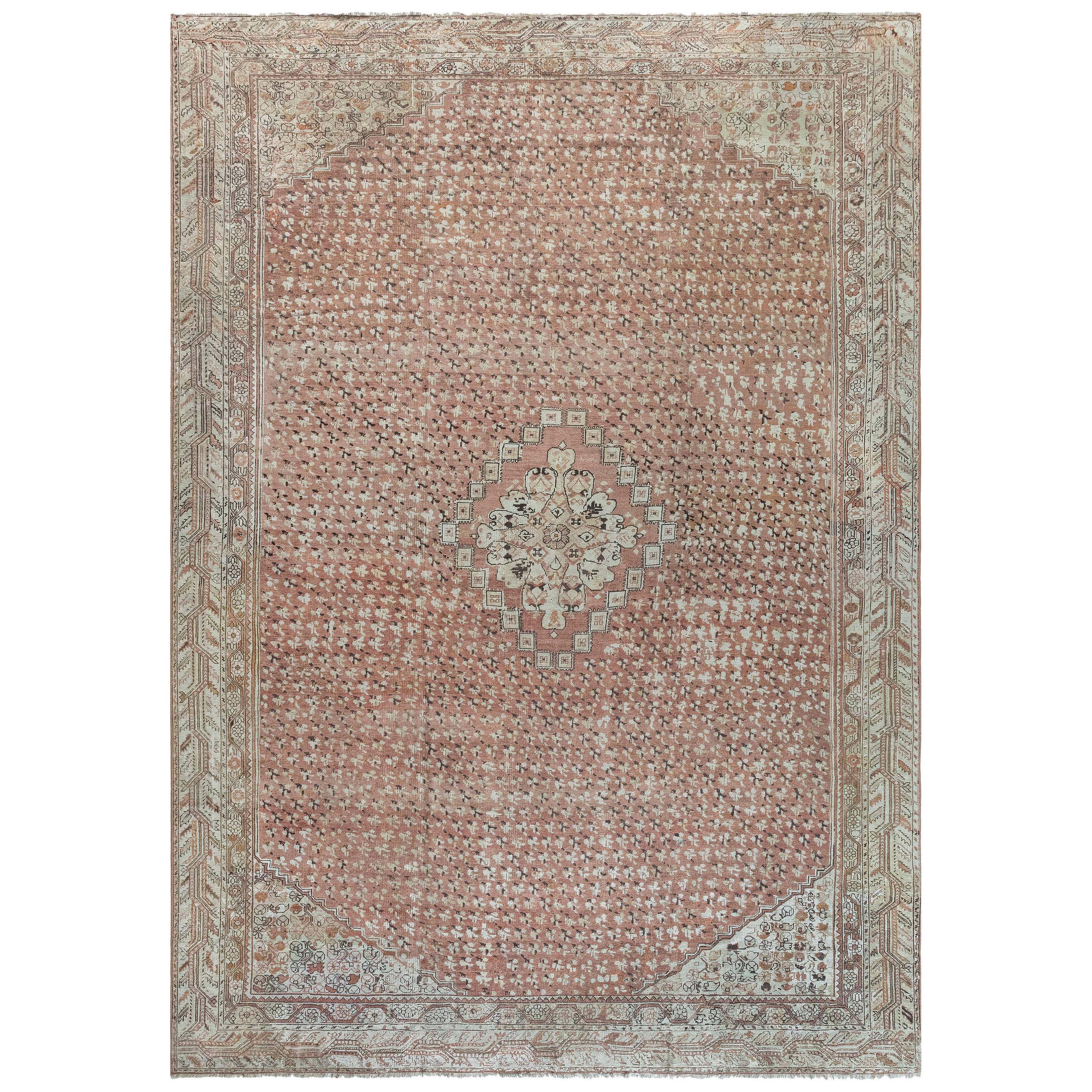 Authentic Turkish Ghiordes Hand Knotted Wool Carpet For Sale