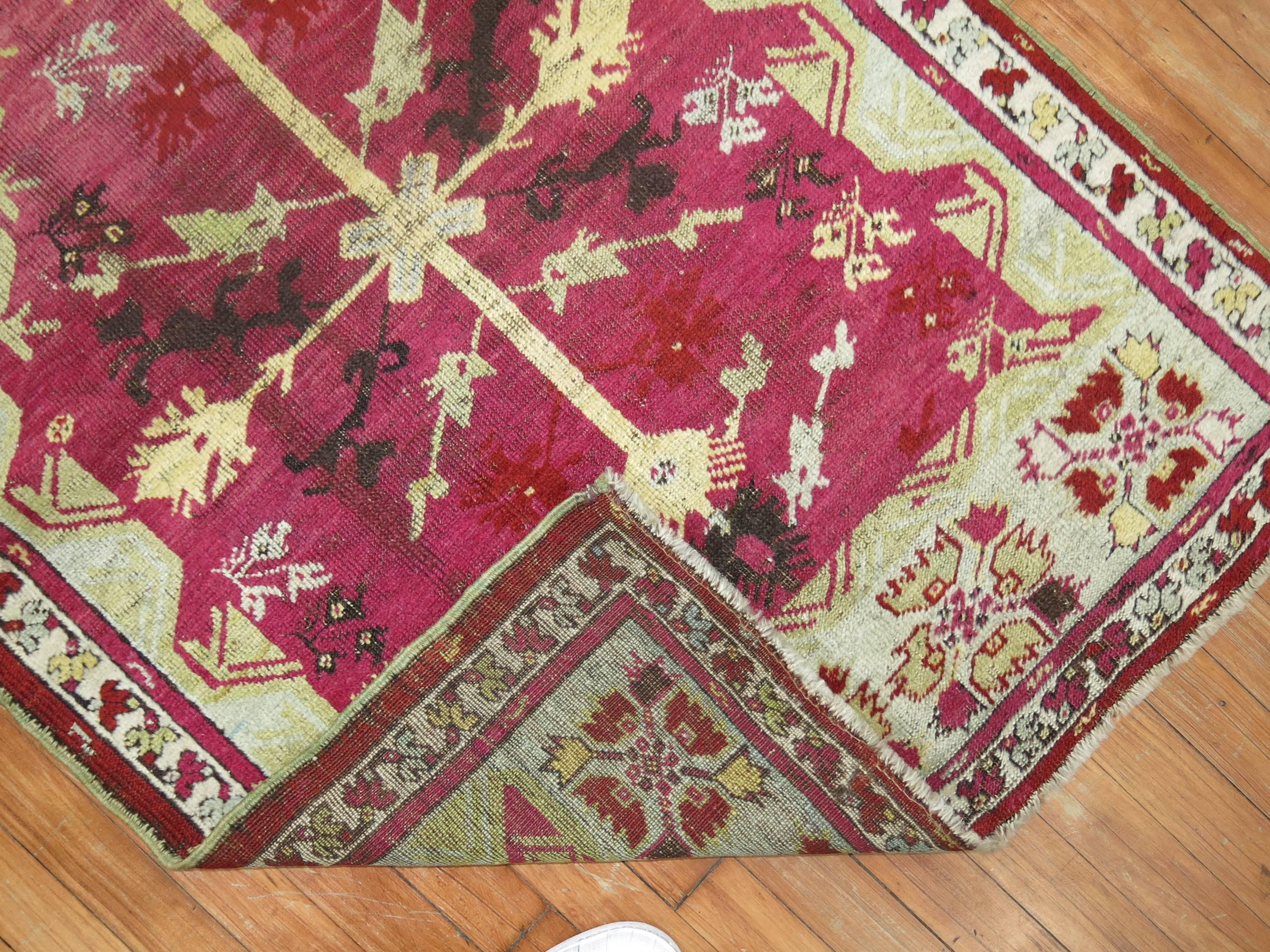 Colección Zabihi Alfombra Turca Antigua Nicho de Oración Ghiordes Turco