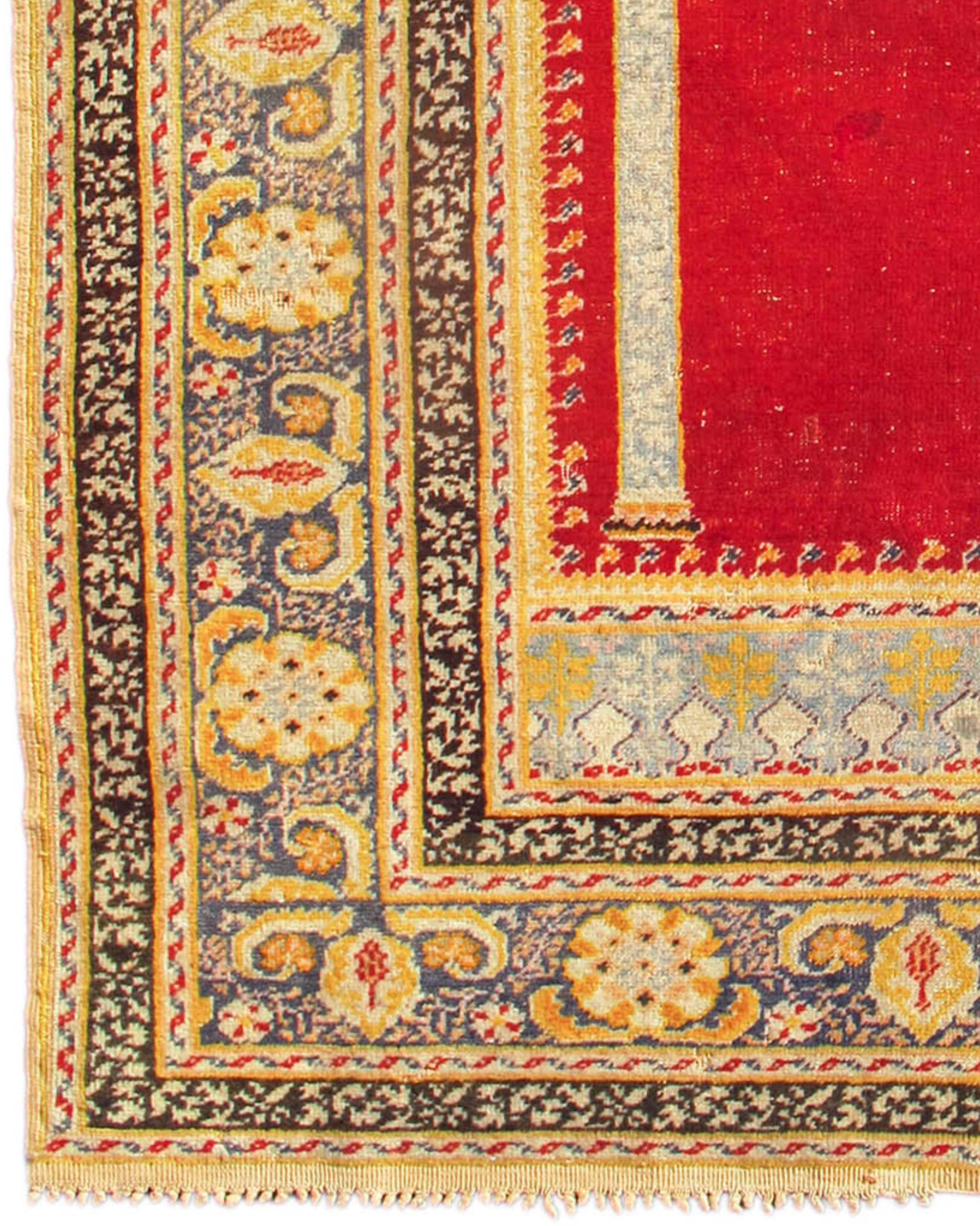 Noué à la main Ancien tapis de prière turc Ghiordes, fin du 19e siècle en vente