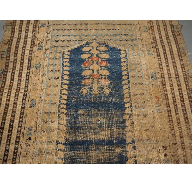 18th Century and Earlier Antique Turkish Ghiordes Prayer Rug of Scarce Early Design, 18th Century