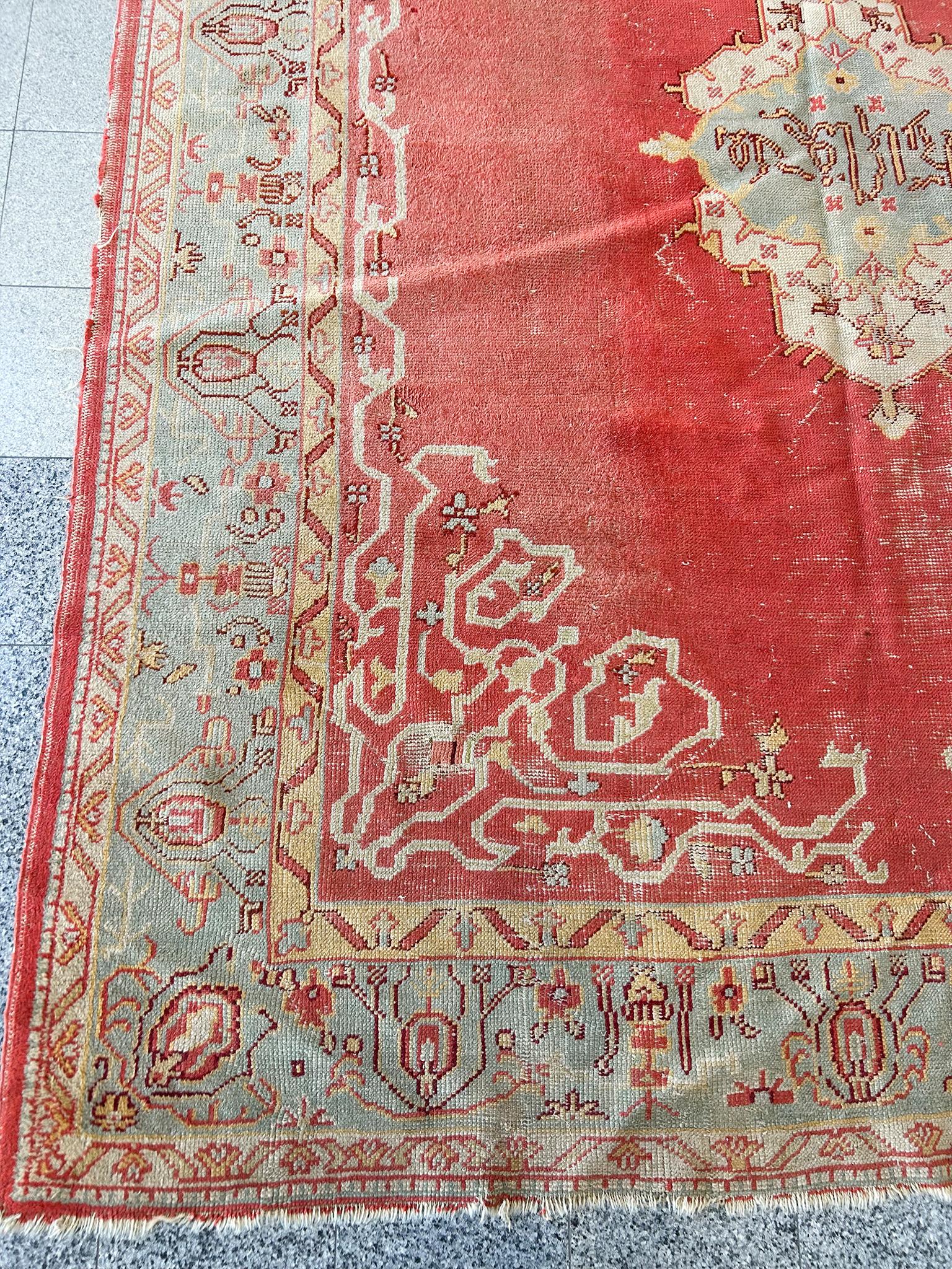 Alfombra antigua turca Ghiordes  10' 11
