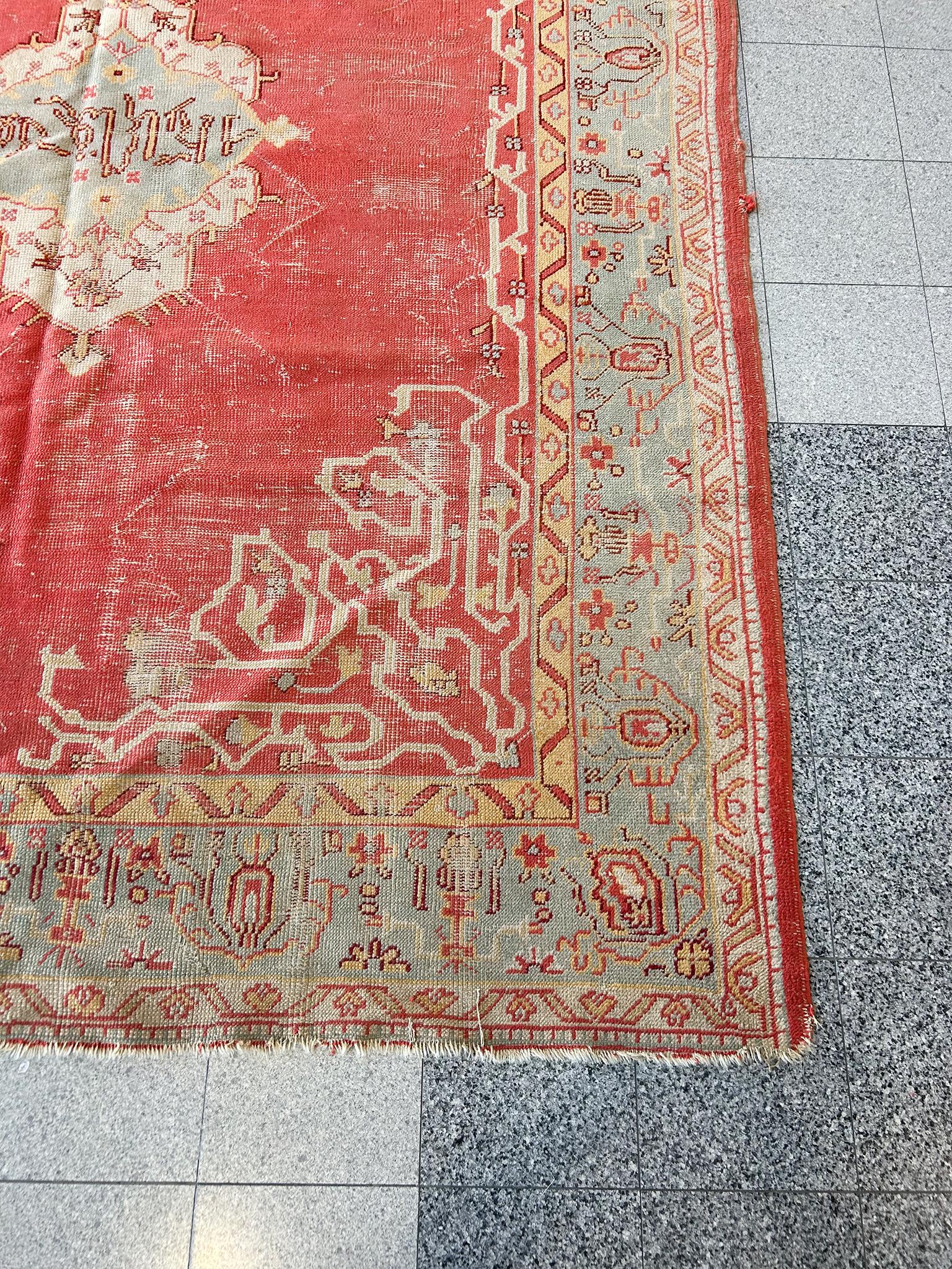 Alfombra antigua turca Ghiordes  10' 11