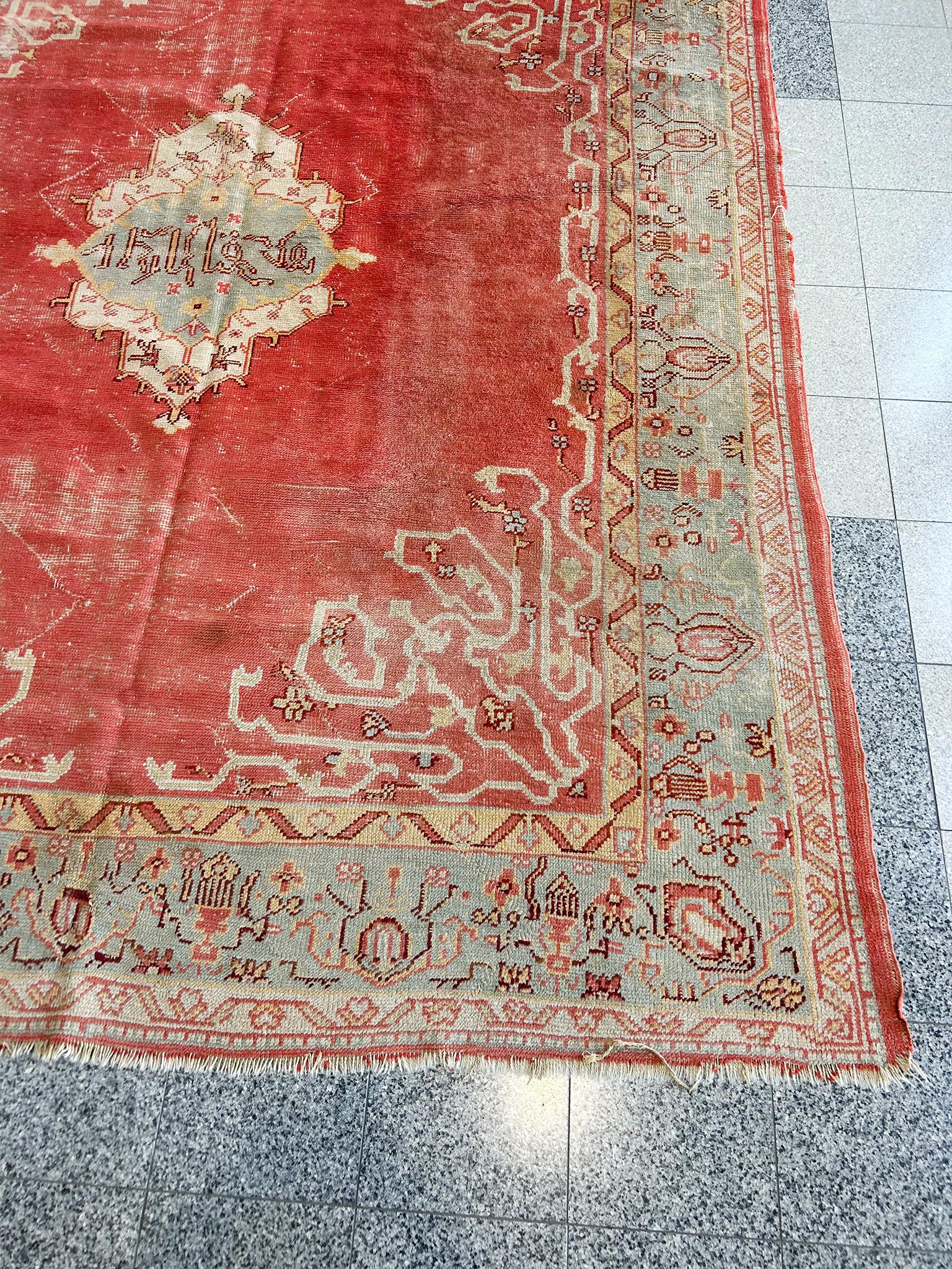 Alfombra antigua turca Ghiordes  10' 11