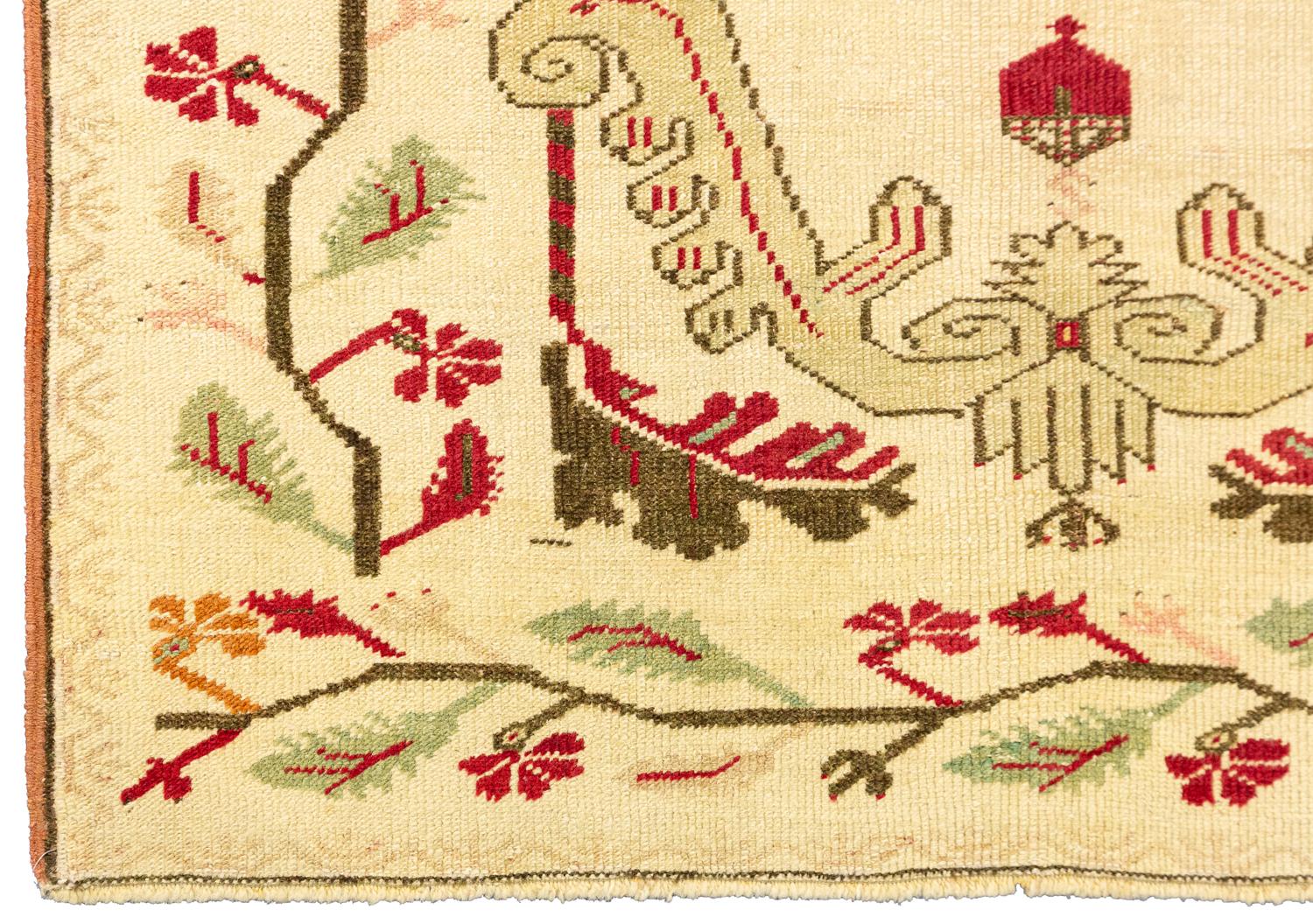 Noué à la main Tapis turc antique Ghiordes, 1880-1900 en vente